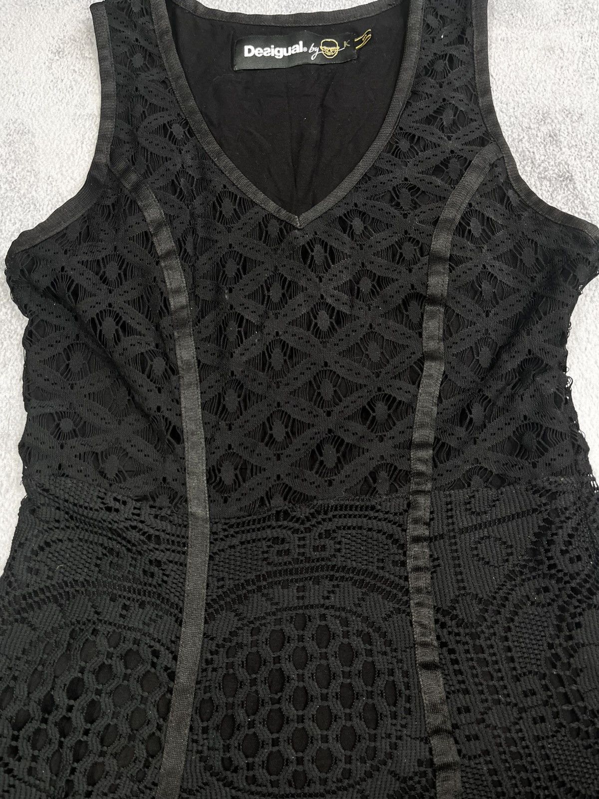 Other Vintage Y2K Desigual mesh flared opium sleeveless dress S Size S / US 4 / IT 40 - 4 Thumbnail