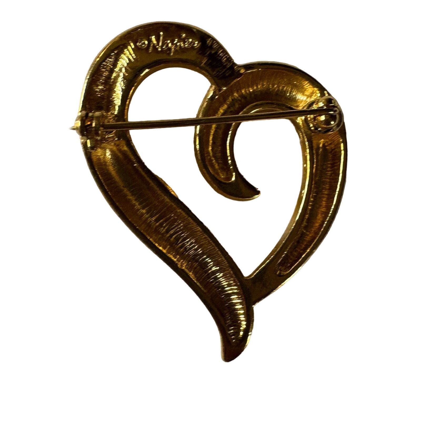 Other Vintage Napier Goldtone Chunky Heart Brooch Size ONE SIZE - 2 Thumbnail