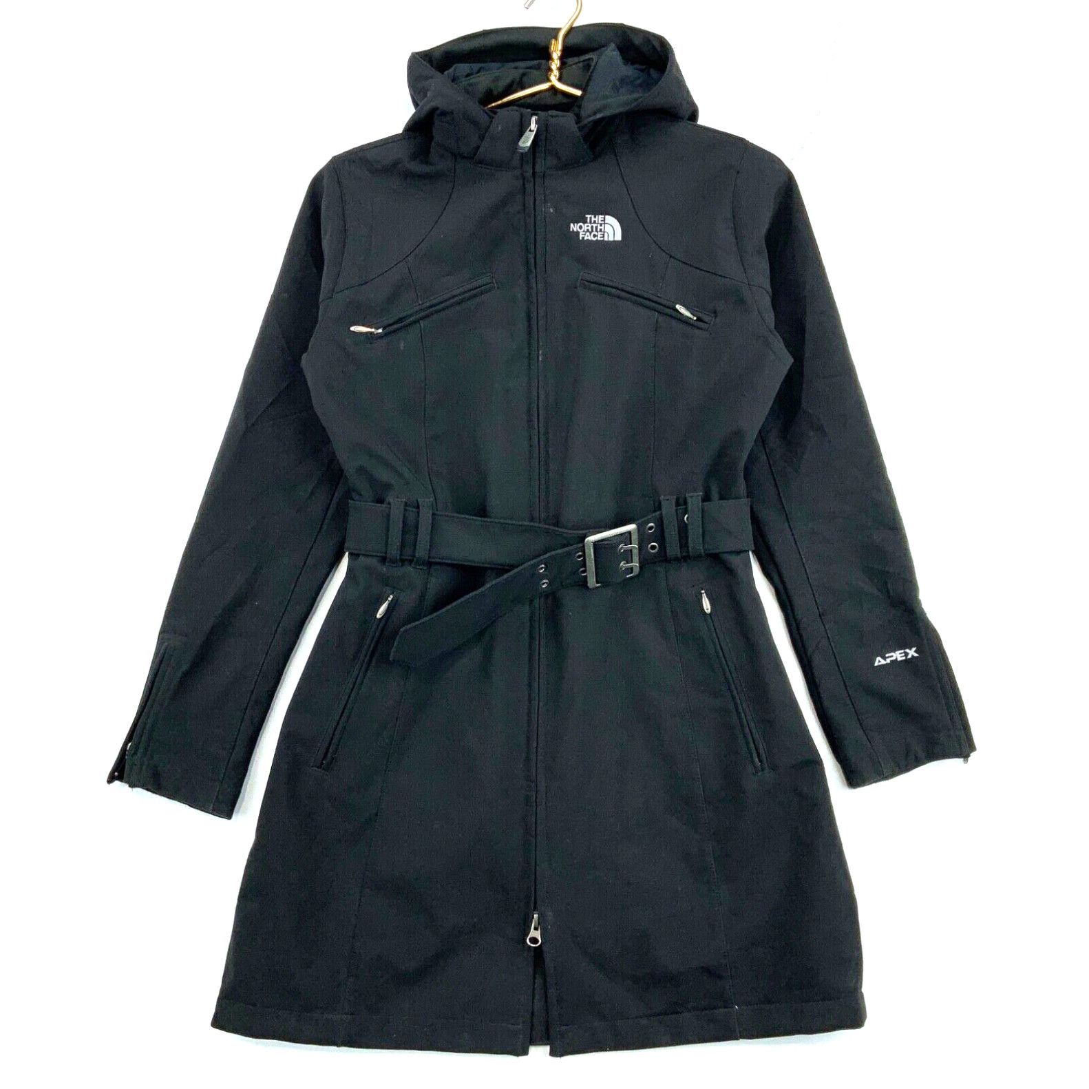 image of The North Face Apex Lightweight Women's Full Zip Shell Jacket Size Small Black in White