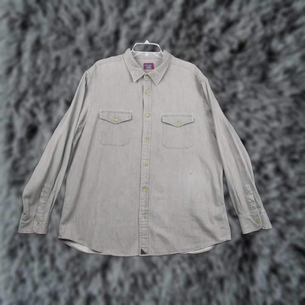 UNTUCKit UNTUCKit Shirt Mens 2XL Gray Button Up Long Sleeve Western Pockets Fall 2018 Size US XXL / EU 58 / 5 - 1 Thumbnail