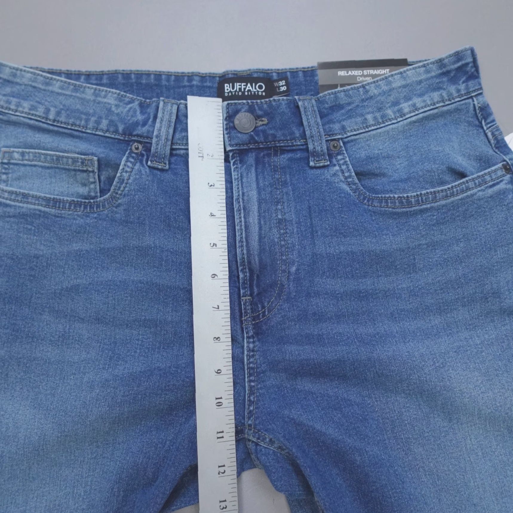 Buffalo David Bitton Buffalo David Bitton Jeans Driven Relaxed Straight Men 32x30 Blue Denim 5-Pocket Baggy Stretch Modern Casual Mens Straight Jeans Size US 34 / EU 50 - 7 Thumbnail