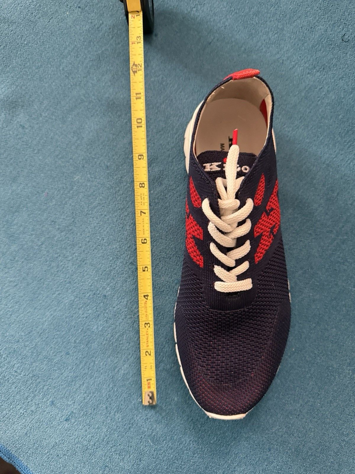 Kiton Knit Sneakers With Logo Blue Red Size 7 EU Size 8 US Size US 8 / EU 41 - 12 Thumbnail
