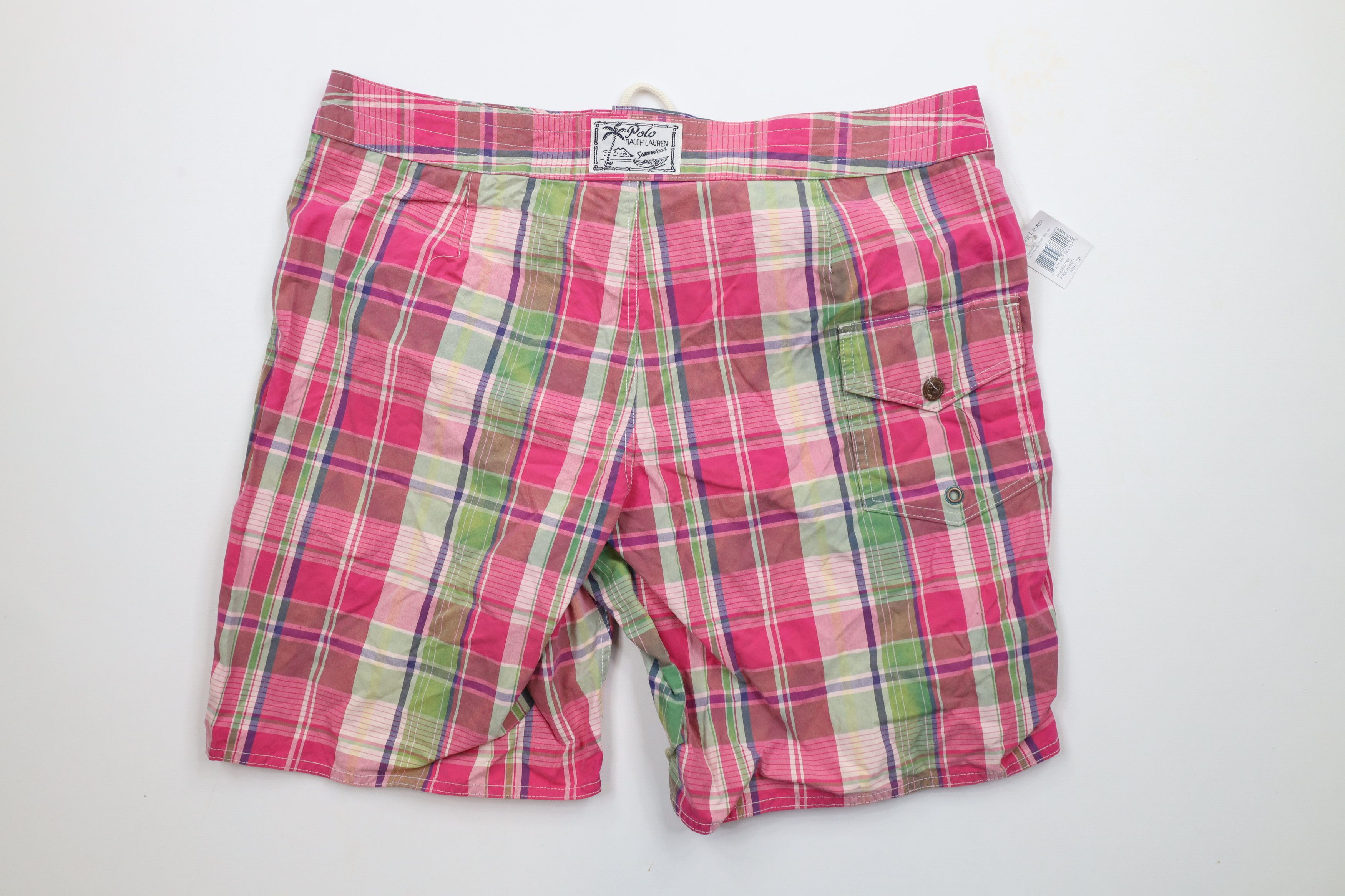 Ralph Lauren × Vintage Deadstock Vintage 90s Ralph Lauren Plaid Shorts Swim Trunks Size US 38 / EU 54 - 6 Thumbnail