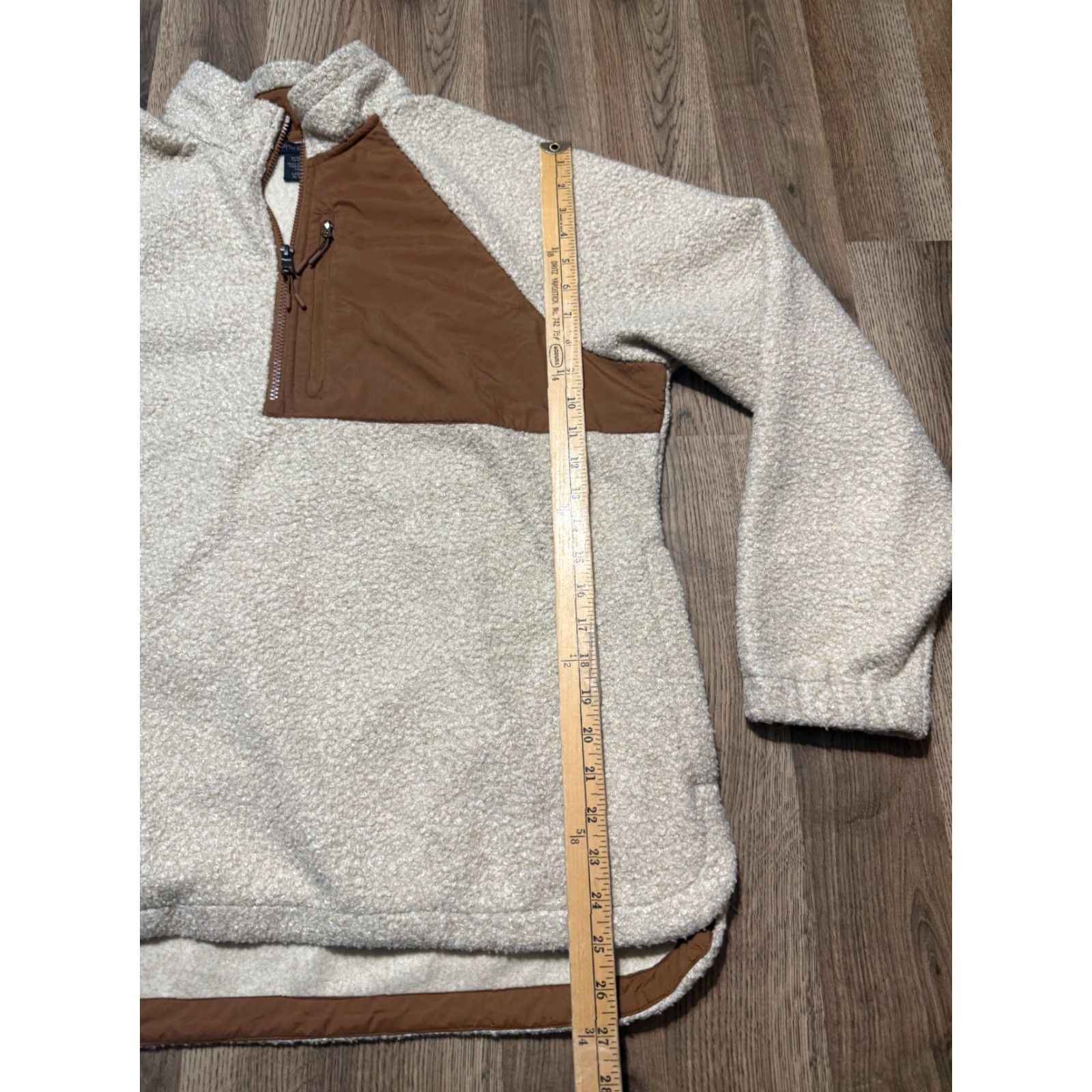 Vintage North End Sweater Women's XL Brown Tan Quarter Zipper Fleece Pullover Knit Shirt Mens? Size XL / US 12-14 / IT 48-50 - 7 Thumbnail
