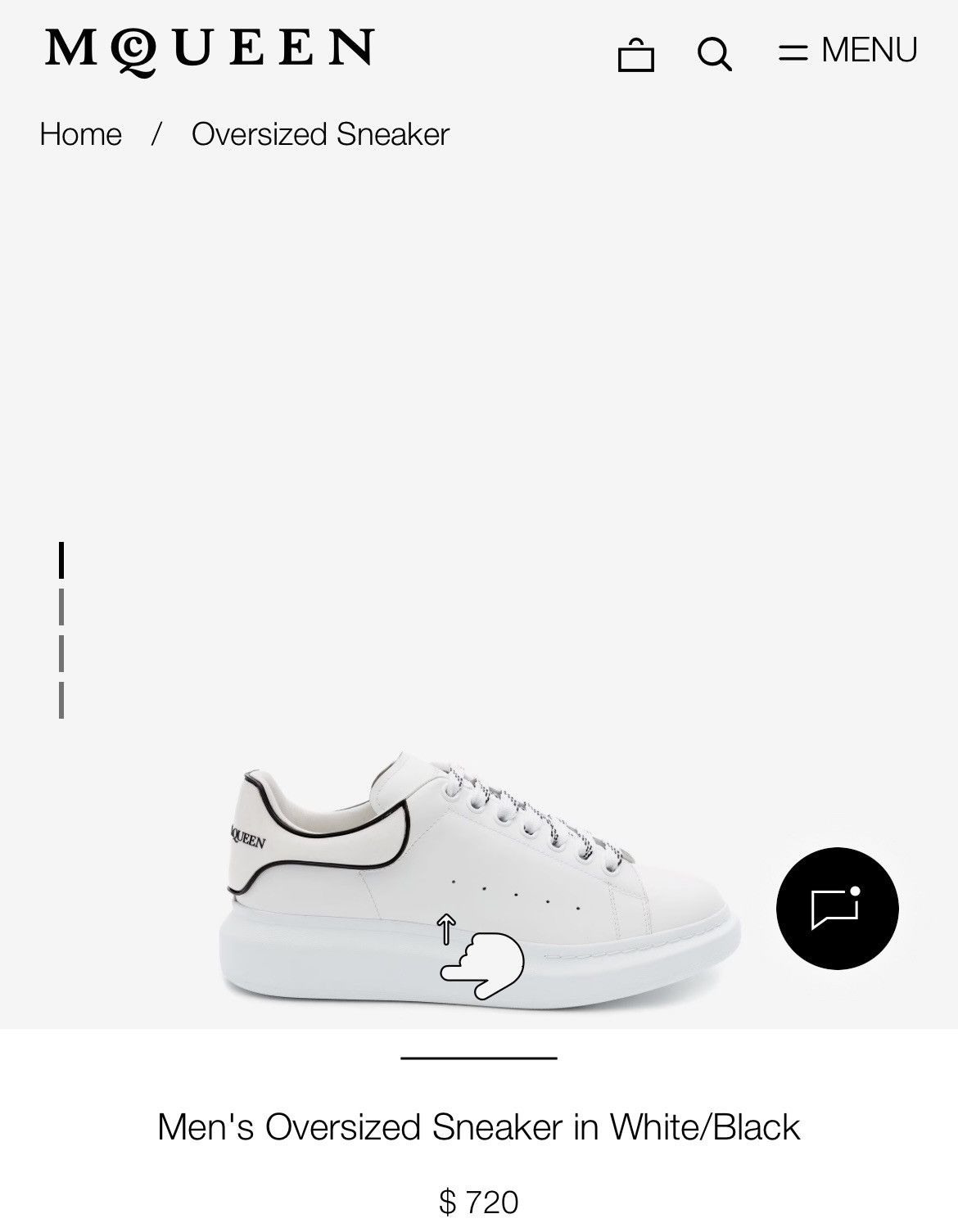 Alexander McQueen × Designer Alexander McQueen Oversized Calfskin Sneakers White US 5 Size US 5 / EU 37 - 14 Thumbnail