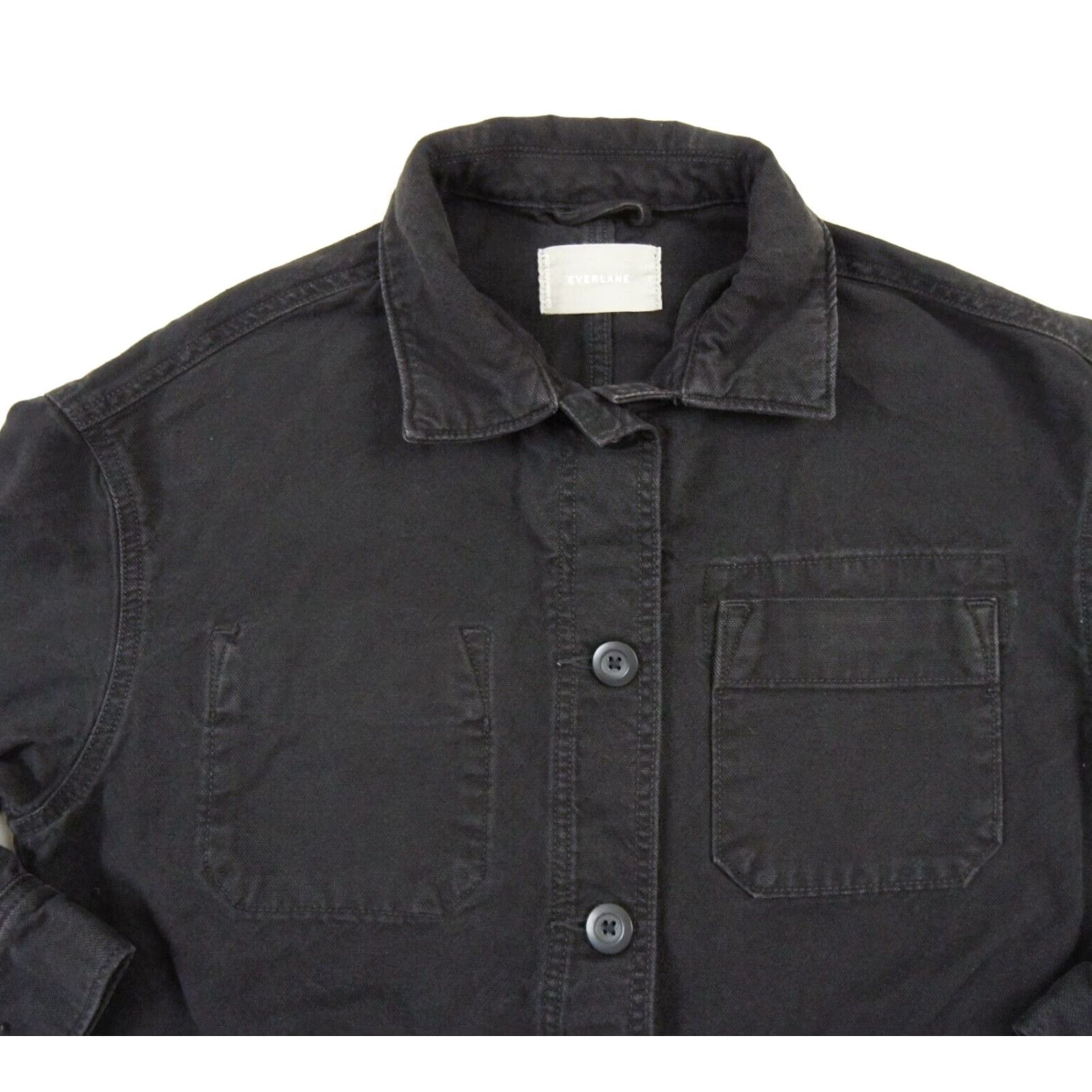 Everlane Everlane Women's Canvas Jacket Small Black Utility Outdoor Casual Long Sleeve Size S / US 4 / IT 40 - 2 Thumbnail