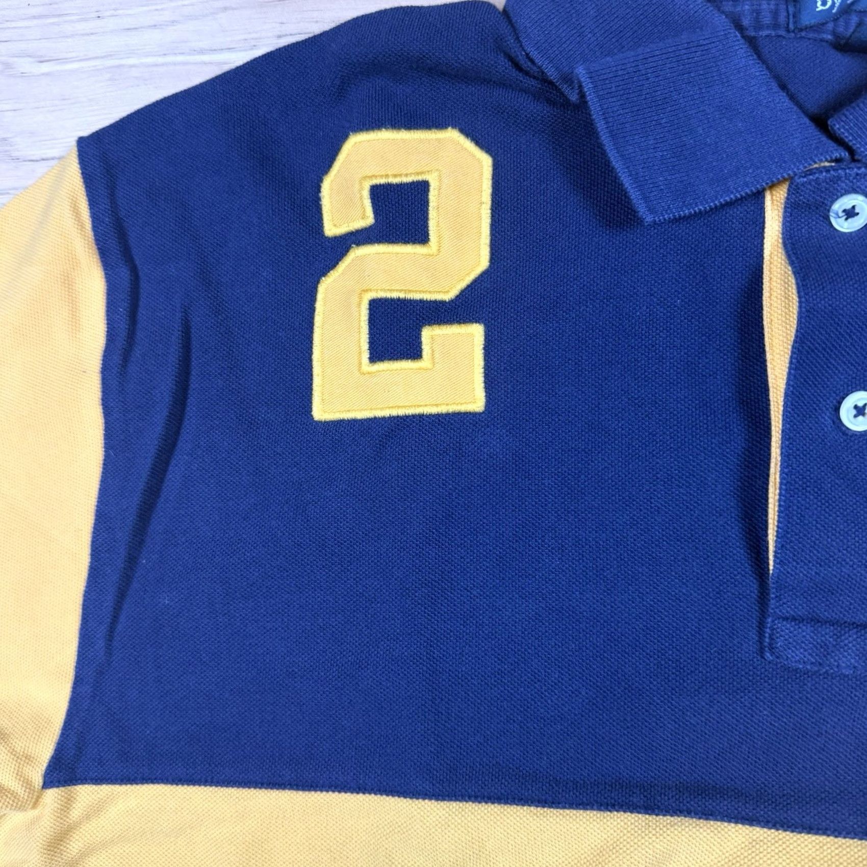 Polo Ralph Lauren VINTAGE Polo Ralph Lauren Rugby Shirt Mens XL Crown Crest Yellow Blue Stripe Short Sleeve Cotton USA Striped Rugby Shirt Mens XL Blue Size US XL / EU 56 / 4 - 5 Thumbnail