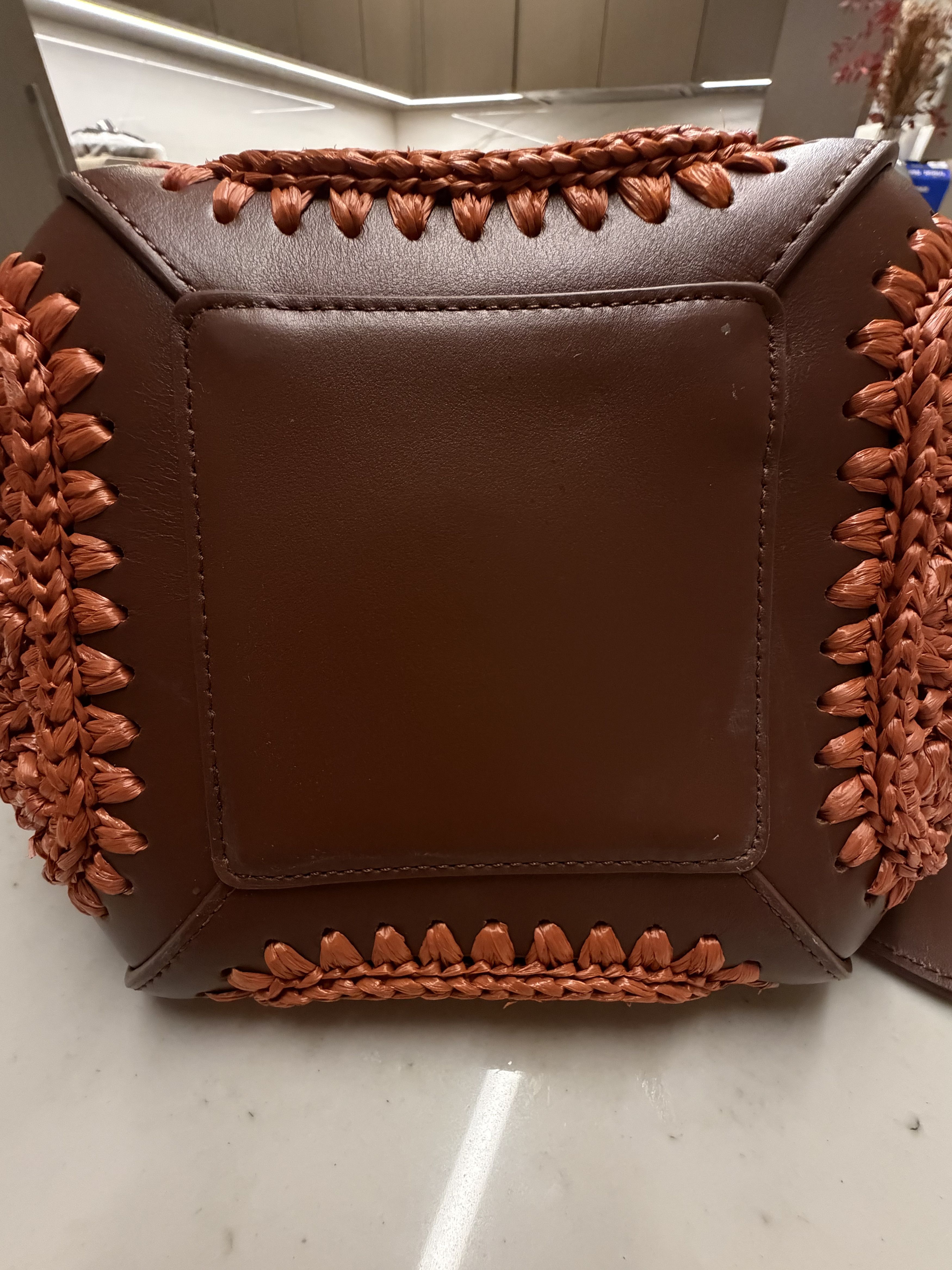 Giorgio Armani Small Handbag In Leather And Raffia Size ONE SIZE - 4 Thumbnail
