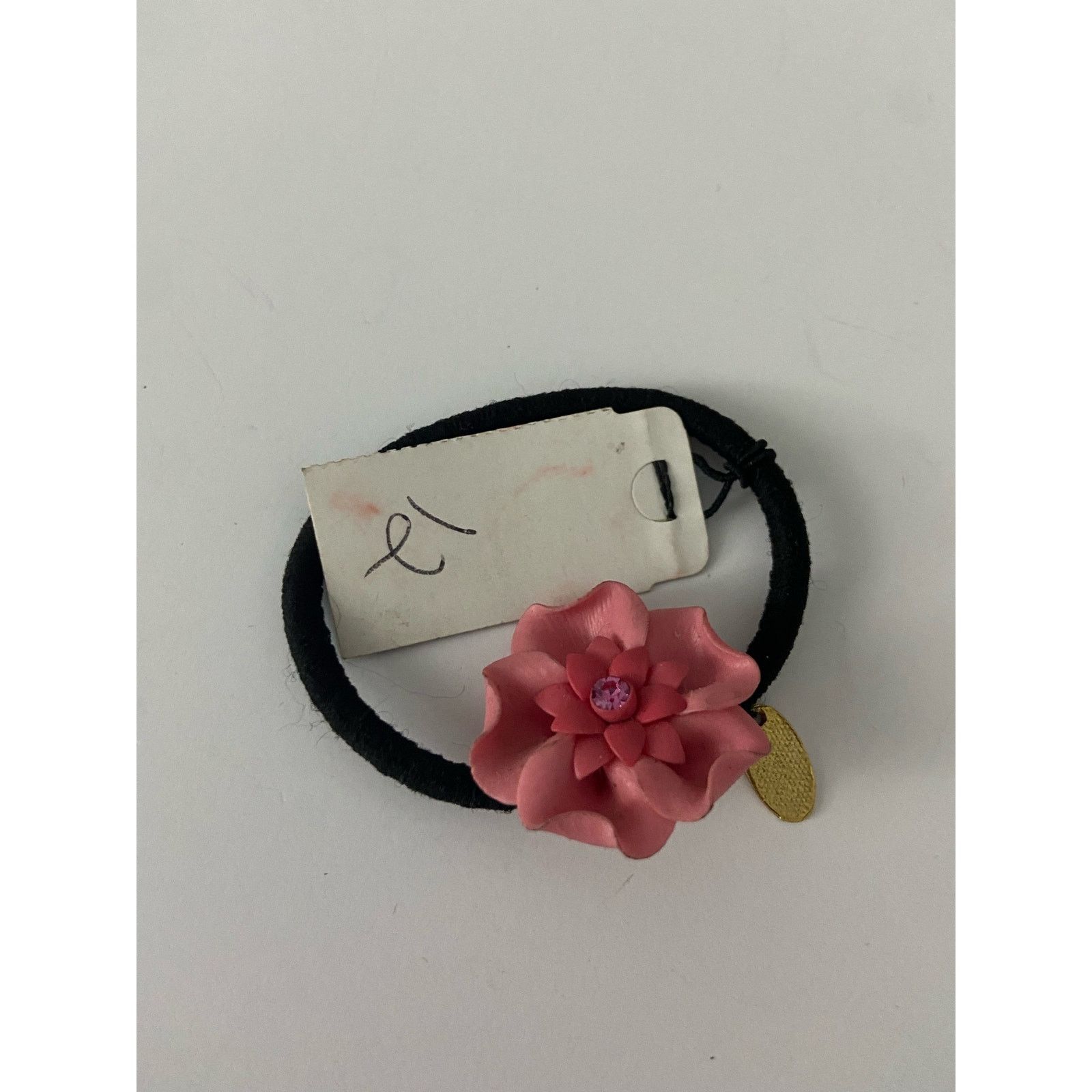 Other pink flower hair tie with rhinestone Size ONE SIZE - 1 Thumbnail