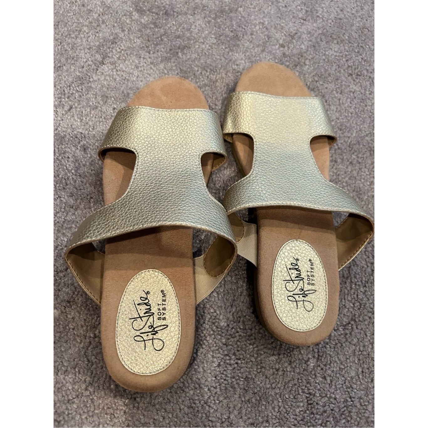 Other Life Stride Soft System Gold Slip on Flat Comfort Sandals. S Size US 9.5 / IT 39.5 - 4 Thumbnail