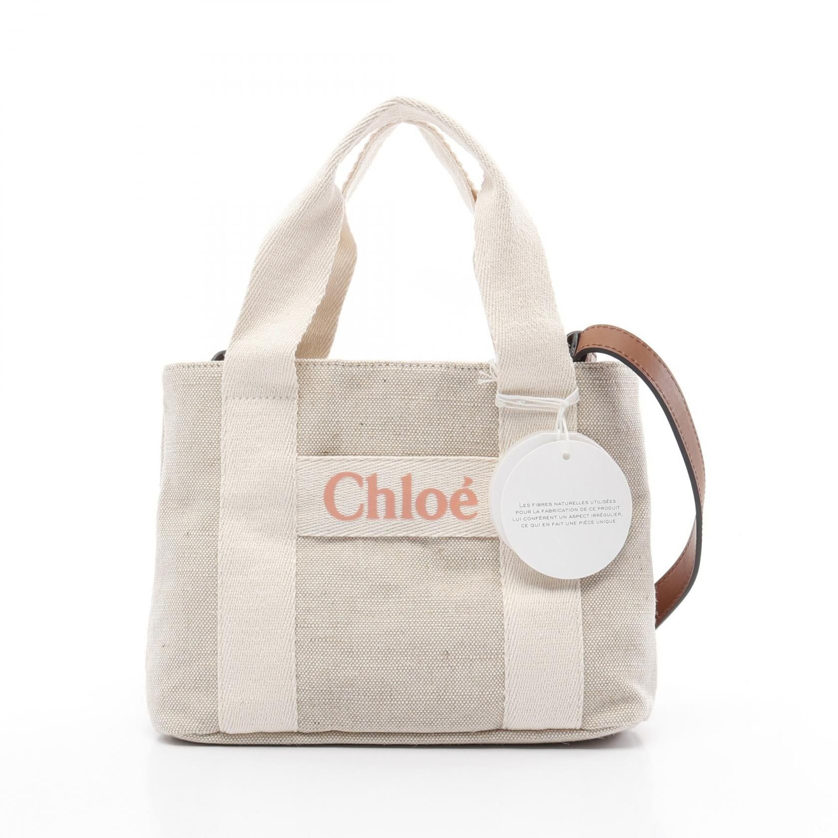 Chloe Handbag Tote Bag Canvas Beige in Neutrals, Women's