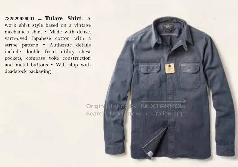 RRL Ralph Lauren RRL Ralph Lauren Striped blue-dyed work shirt Size US S / EU 44-46 / 1 - 1 Thumbnail