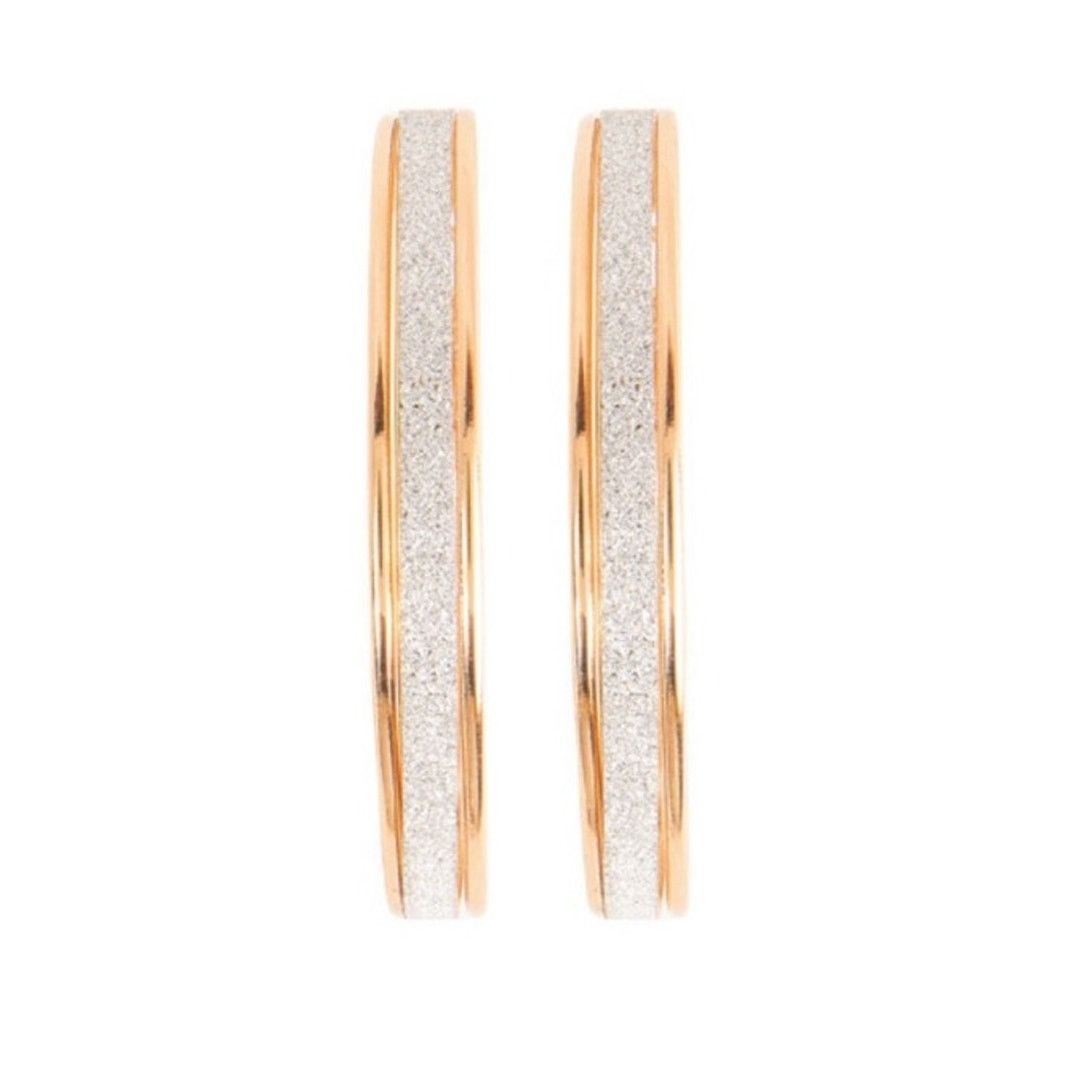 NEW NORDSTROM REVOLVE Gold Sparkle Glitter Hoop Earrings