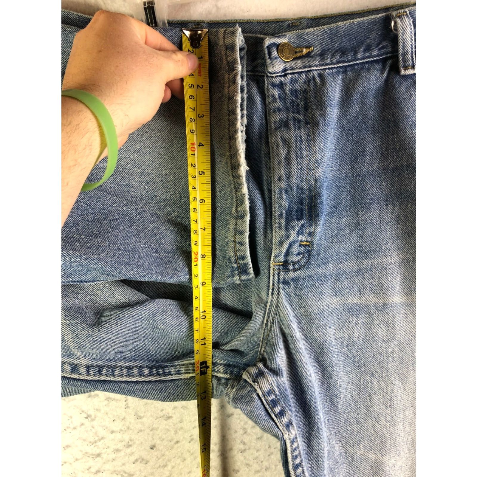 Vintage Riders Mens 42x30 Jeans Mid Rise Straight Leg Light Wash Blue Denim Casual Regular Rise Mens Size US 42 / EU 58 - 4 Thumbnail