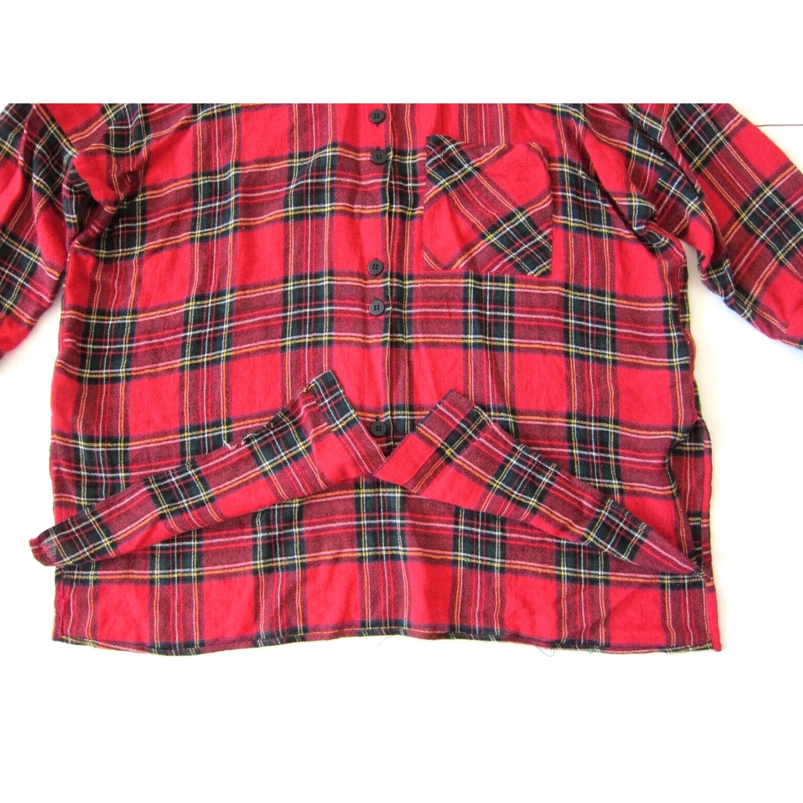 Zara Zara Basics Wool Blend Red Plaid Button Down 3/4 Sleeve Blouse M Womens Size M / US 6-8 / IT 42-44 - 5 Thumbnail