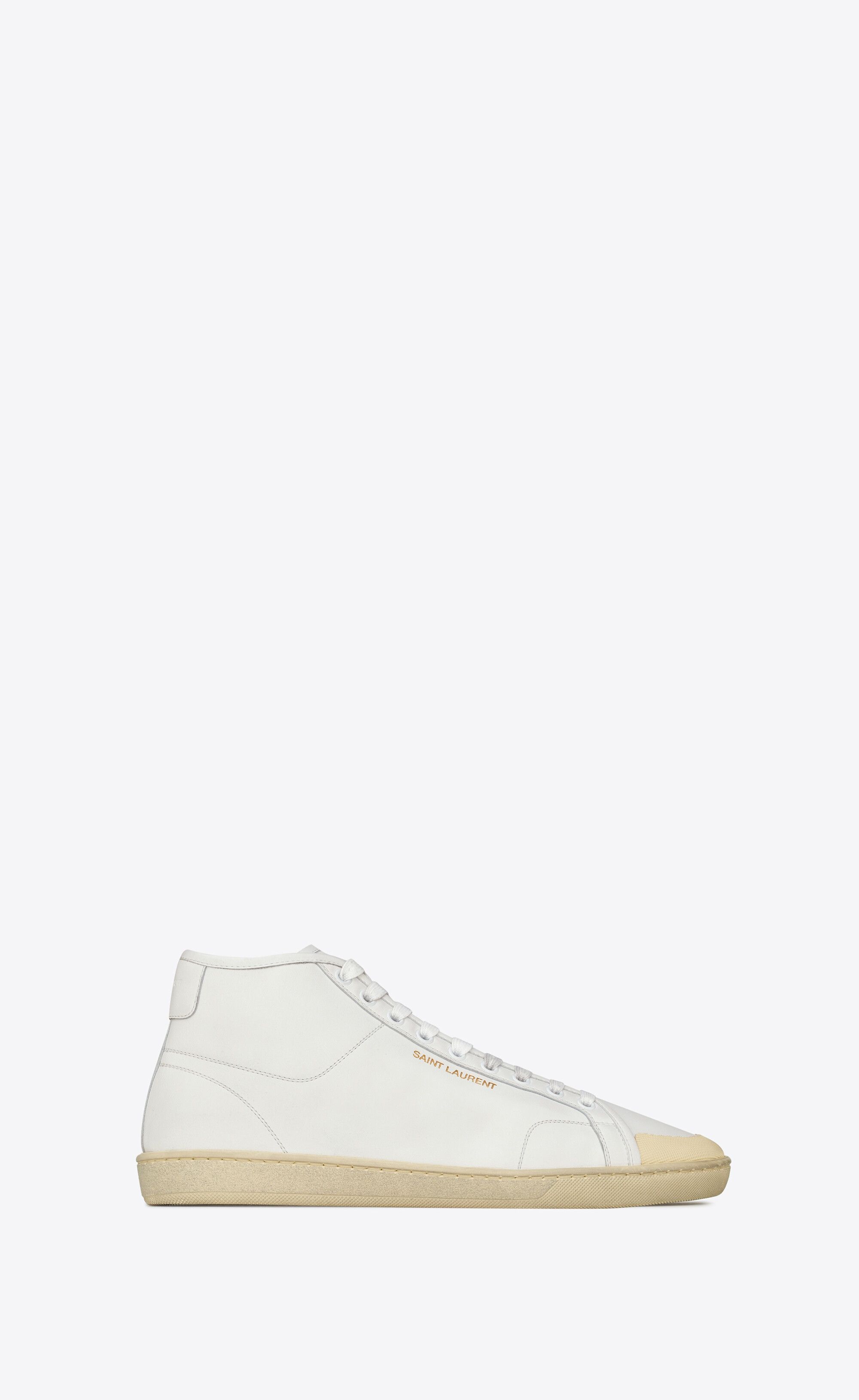 Saint Laurent Paris o1bcso1str0125 Court Classic Sl/39 Mid Top Sneaker in Ivory Size US 9 / EU 42 - 1 Thumbnail