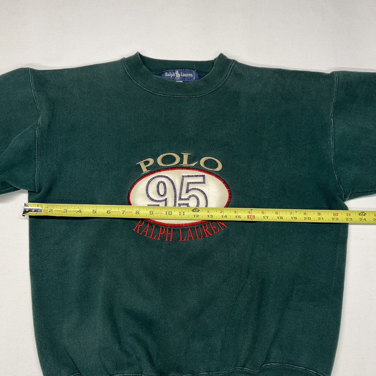 Polo Ralph Lauren × Vintage VTG Polo Ralph Lauren Crewneck Green Sweatshirt Patch USA Size US L / EU 52-54 / 3 - 14 Thumbnail
