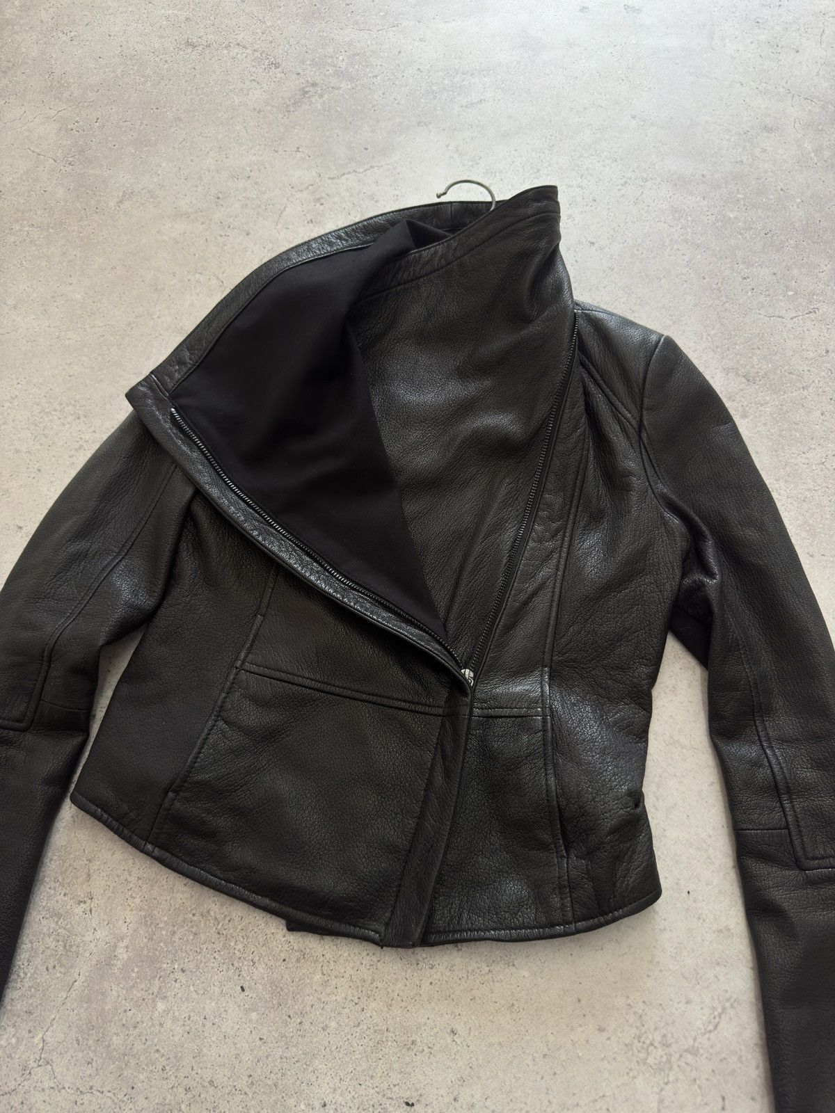 Rick Owens Real Leather Asymmetric Big Throat Rick Owens Type Jacket Size US S / EU 44-46 / 1 - 4 Thumbnail