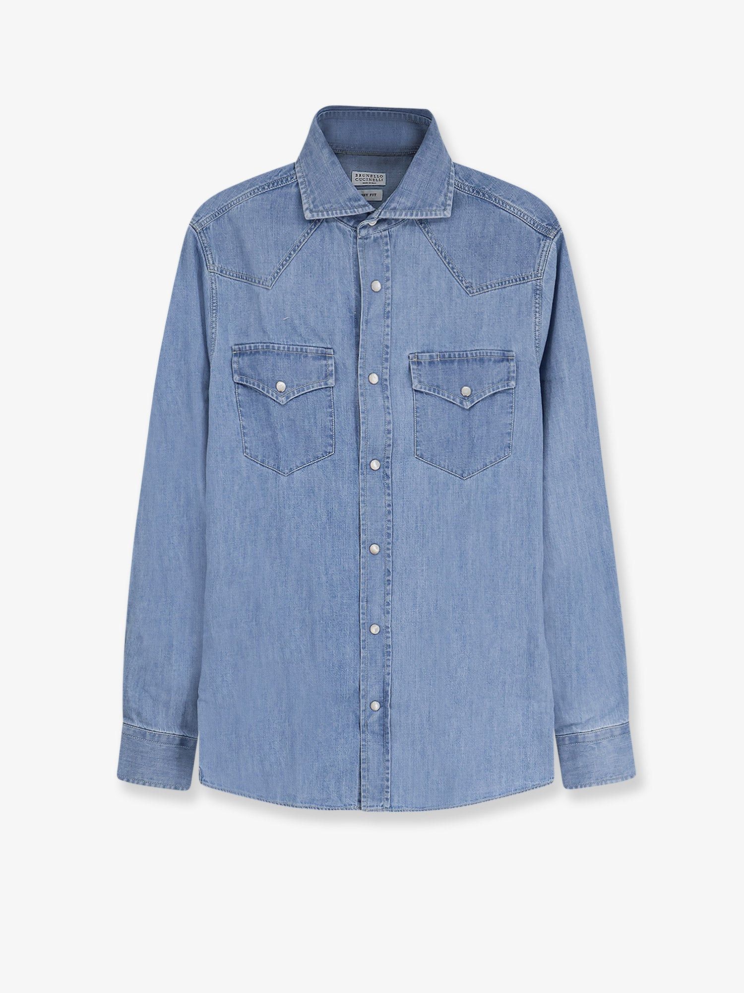 Brunello Cucinelli Denim Shirt Size US L / EU 52-54 / 3 - 1 Thumbnail