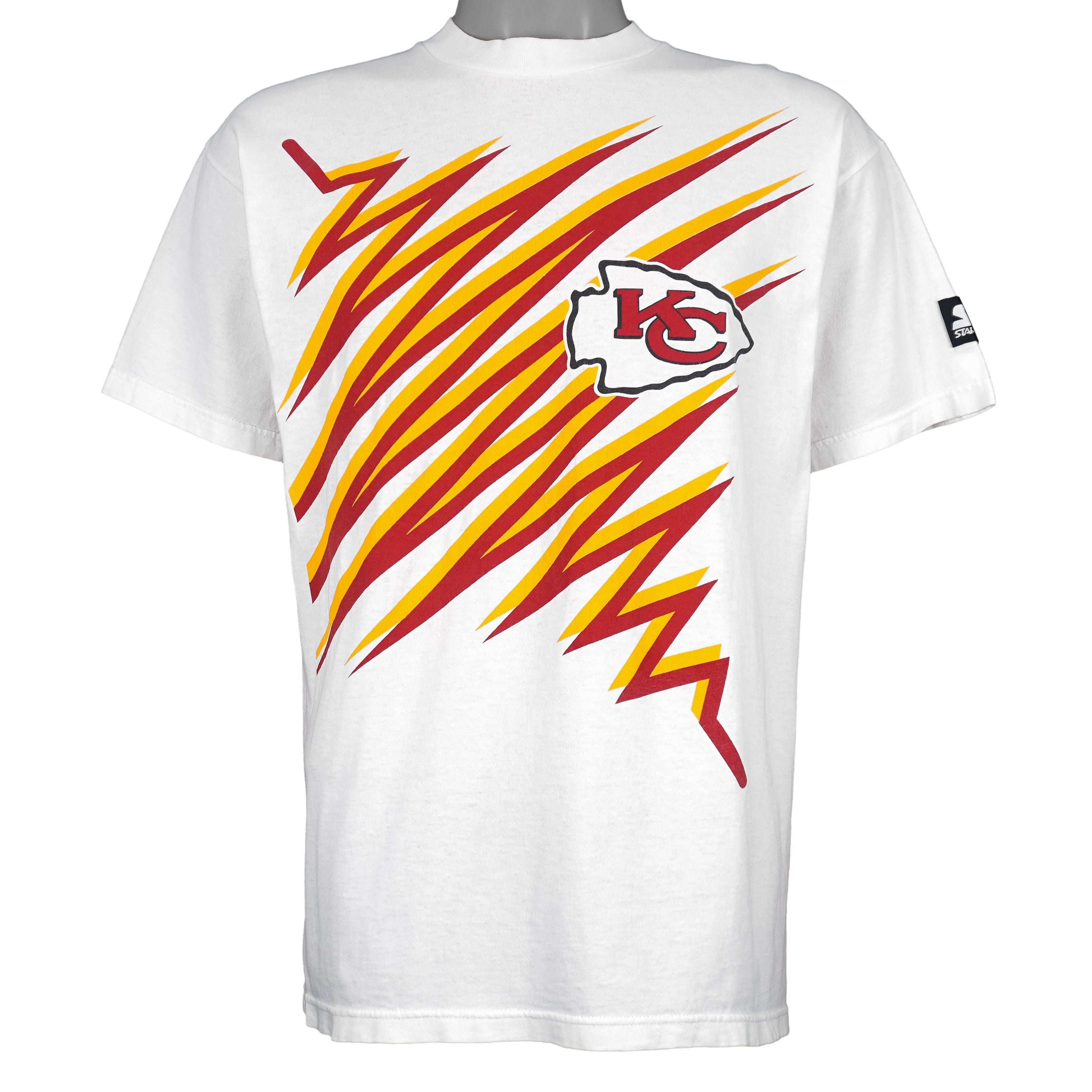 Starter NFL - Kansas City Chiefs Shockwave T-Shirt 1990s Size US L / EU 52-54 / 3 - 1 Thumbnail