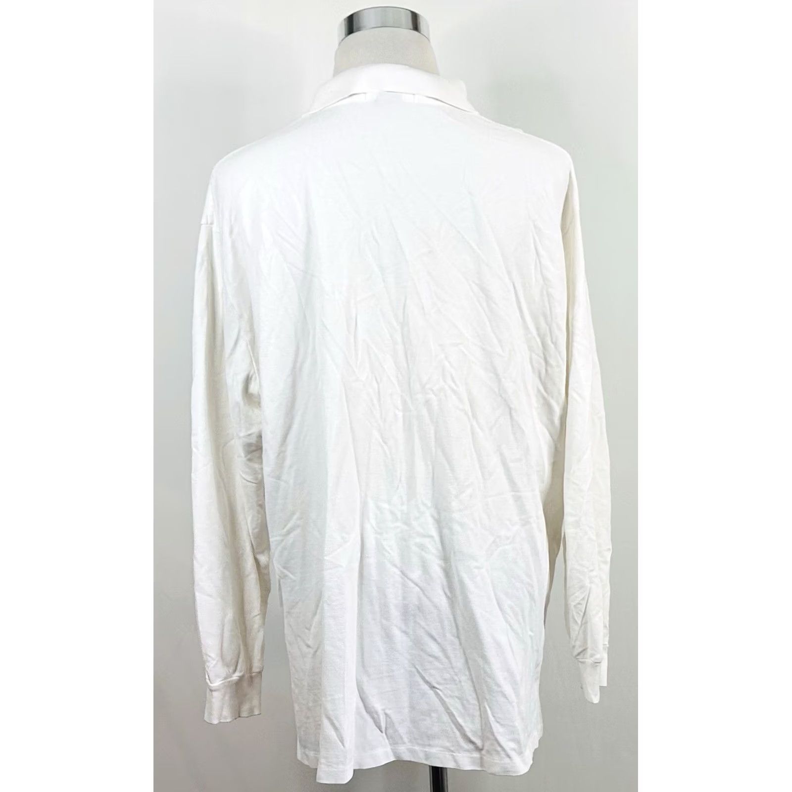 Polo Ralph Lauren Polo Ralph Lauren Polo Shirt Big 2XB White Cotton Long Sleeve Rugby Shirt All White 100% Cotton Mens Large Tall Size US XXL / EU 58 / 5 - 5 Thumbnail