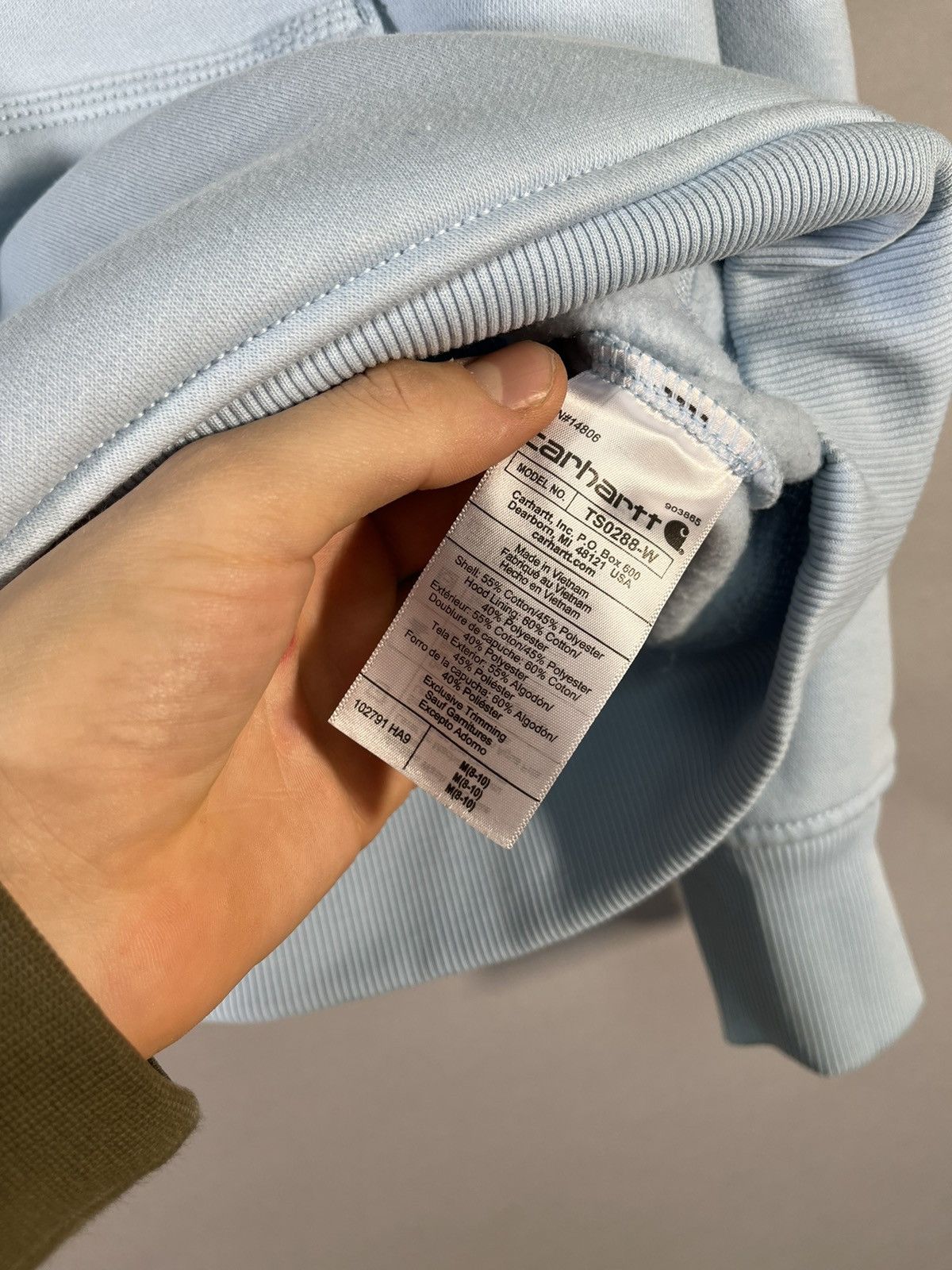 Carhartt × Carhartt Wip Light Blue Faded Carhartt Hoodie Size M / US 6-8 / IT 42-44 - 5 Thumbnail