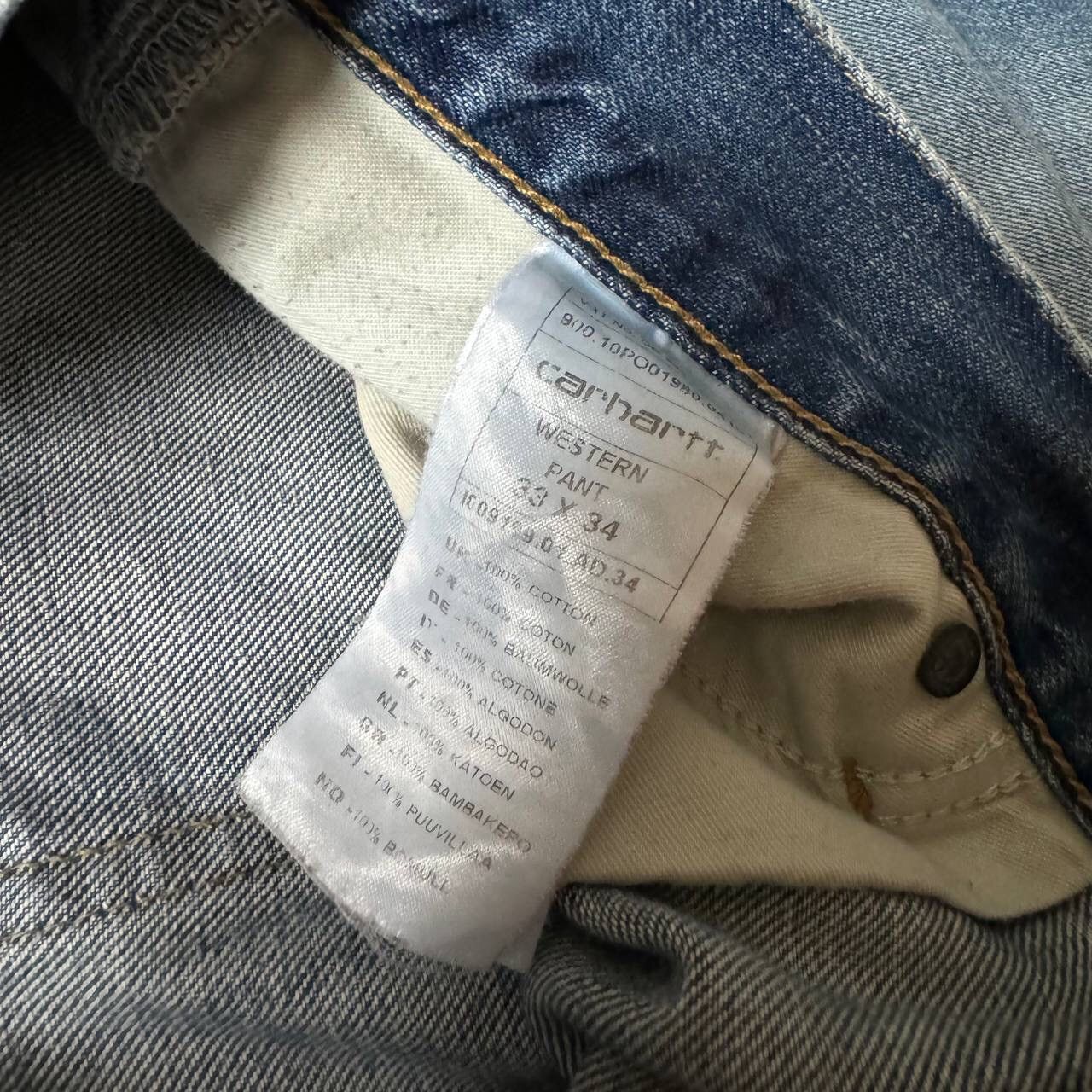Carhartt 90s Carhartt USA Vintage Wide Leg Blue Washed Denim Jeans Size US 33 - 8 Thumbnail
