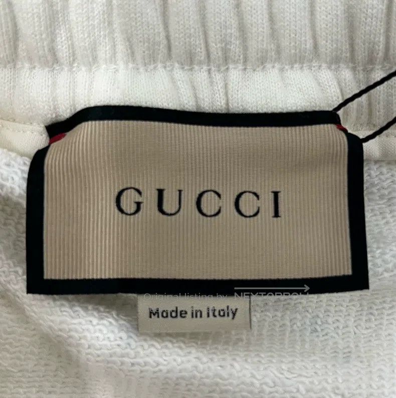 Gucci Gucci SizeXS White full logo rhinestone shorts Size US 27 - 4 Thumbnail