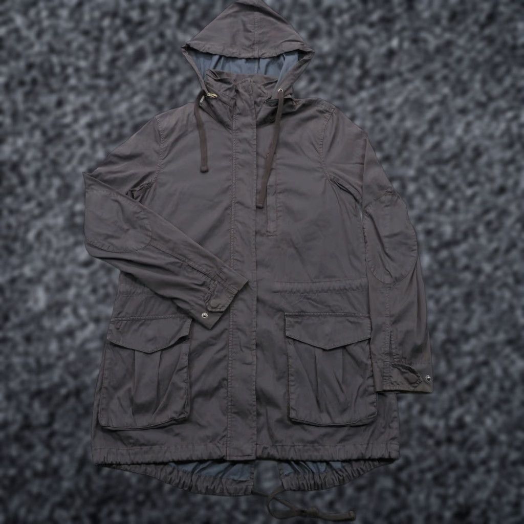 James Perse James Perse Jacket Women Gray Utility Parka Hooded Fishtail Full Zip Snap Pack Size S / US 4 / IT 40 - 1 Thumbnail