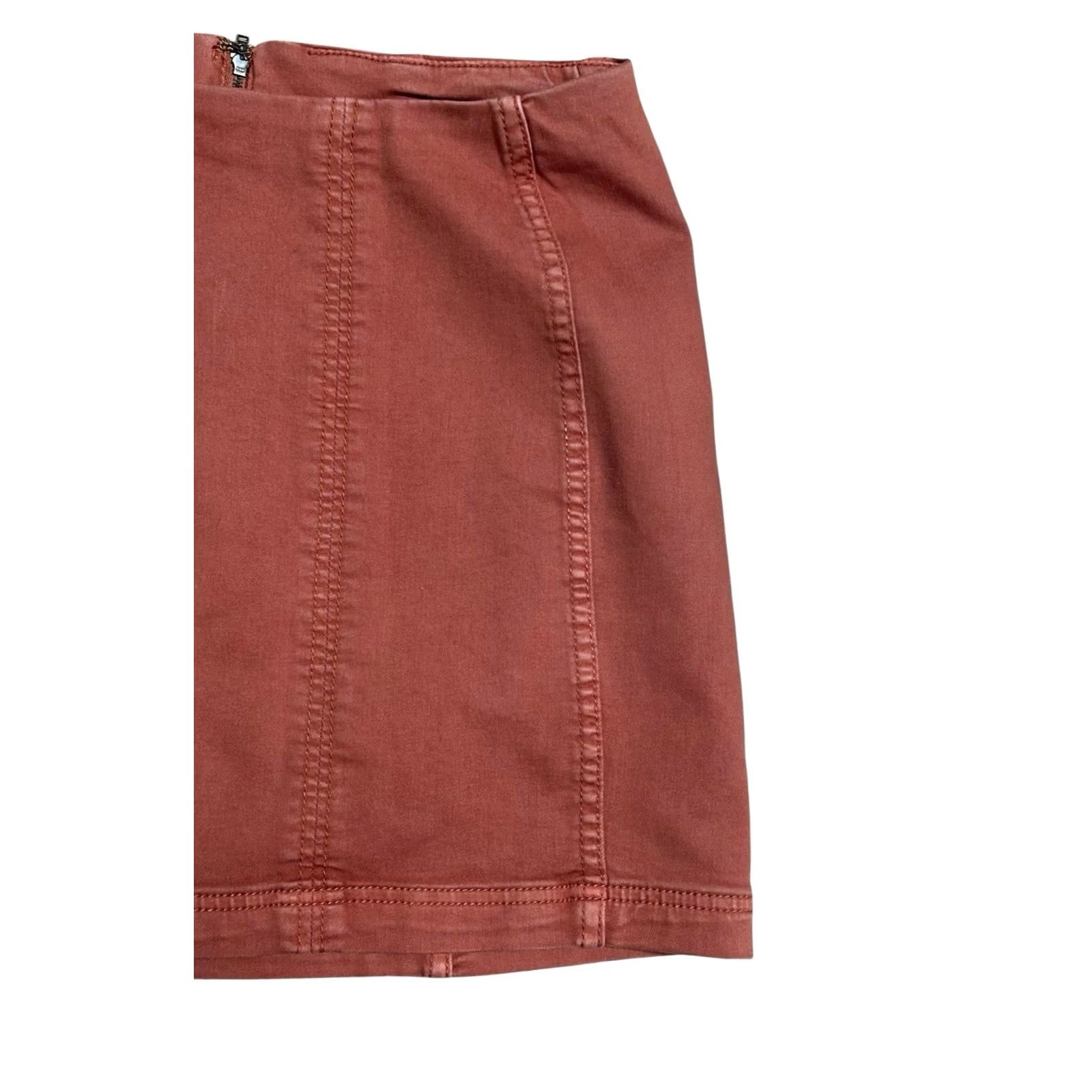 Free People Free People Modern Femme Denim Short Mini Skirt Copper Brown/Orange Size 2 Women Size 26" / US 2 / IT 38 - 3 Thumbnail