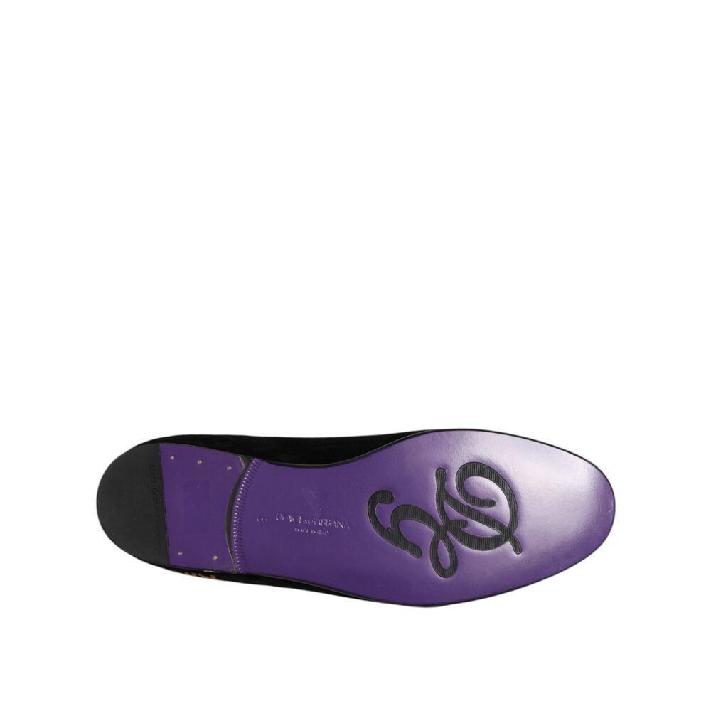 Dolce & Gabbana Dolce & Gabbana Black DG Crown Embroidery Loafers Slip On Sh Size US 9 / EU 42 - 5 Thumbnail
