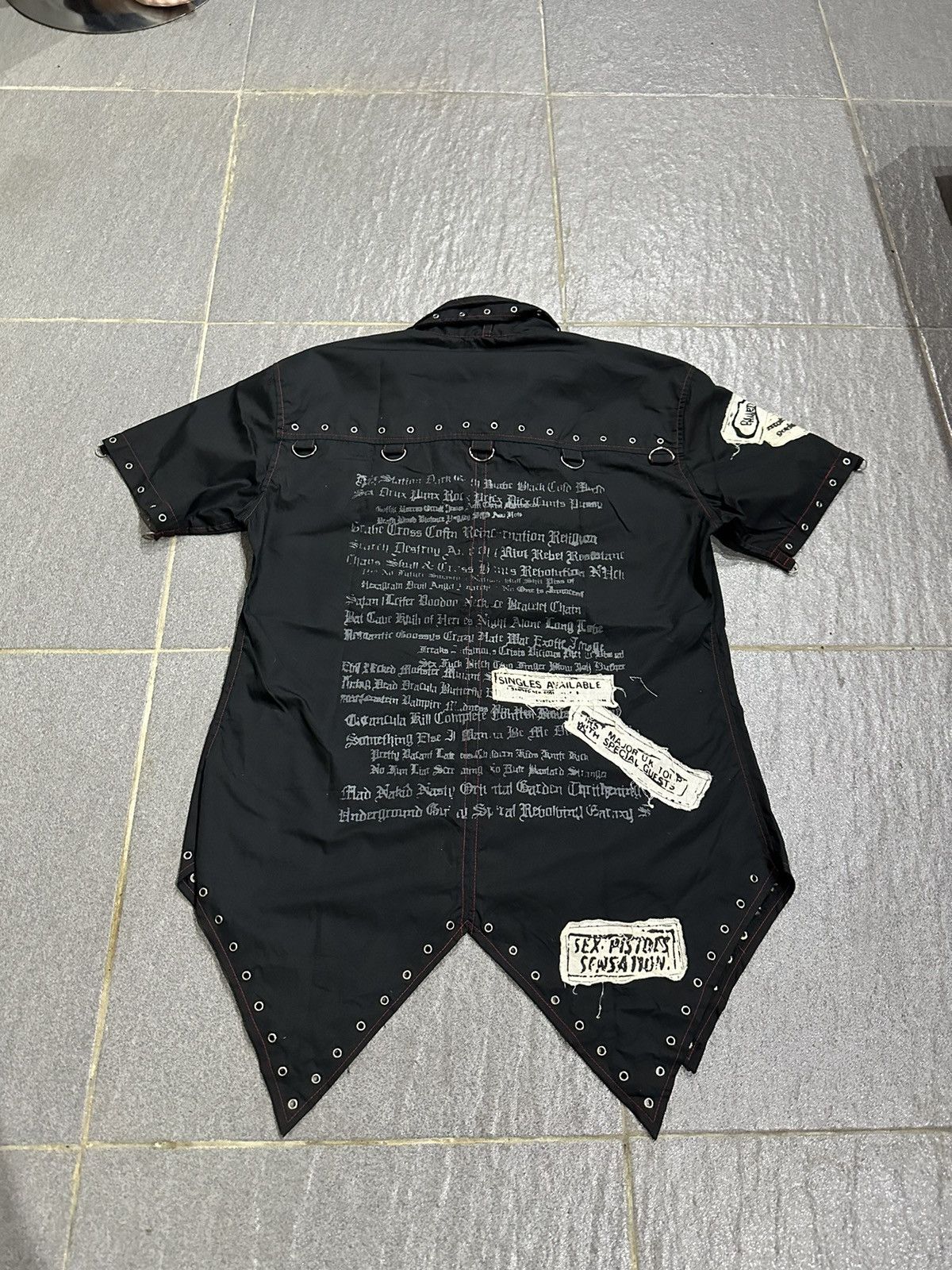 Japanese Brand Punk Asymmetrical Studded eyelets Shirt by Keystation Size US S / EU 44-46 / 1 - 5 Thumbnail