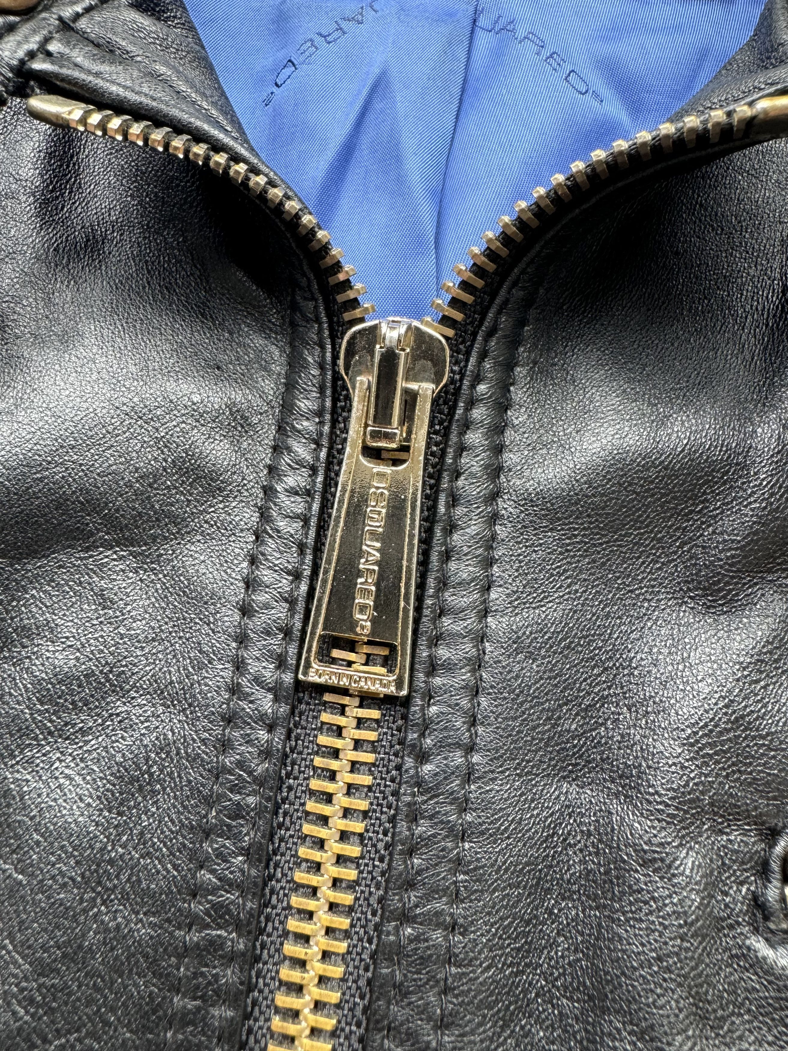 Dsquared2 × Genuine Leather × Vintage Dsquared2 Multi Zipped Lamb Leather Bomber Jacket Size M / US 6-8 / IT 42-44 - 7 Thumbnail