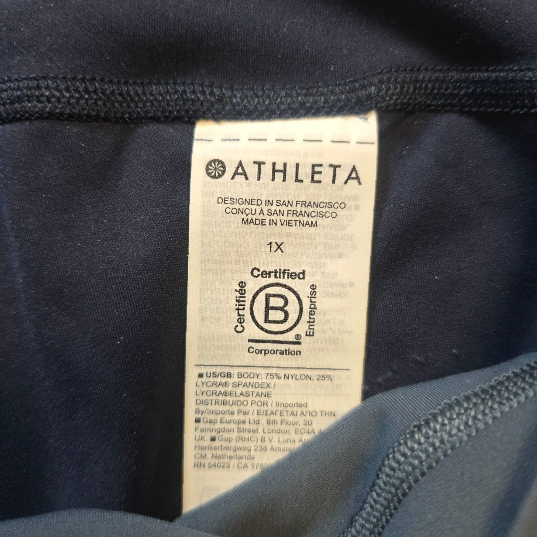 Athleta Athleta Leggings Women 1X Colorblock Blue 7/8 Tight Stretch Athletic Cropped Transcend Activewear 23 in Inseam Size 40" / US 18 - 4 Thumbnail
