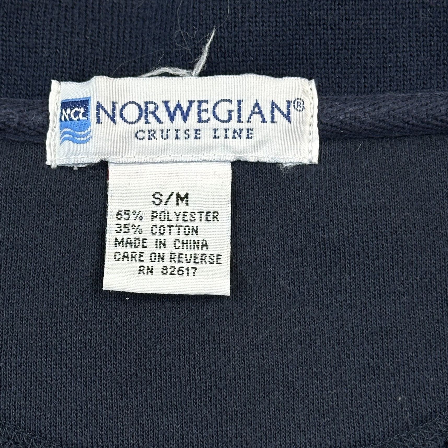 Vintage Norwegian Cruise Line Sweater Mens S/M Navy Fleece 1/4 Zip Pullover Embroidered Size US M / EU 48-50 / 2 - 7 Thumbnail