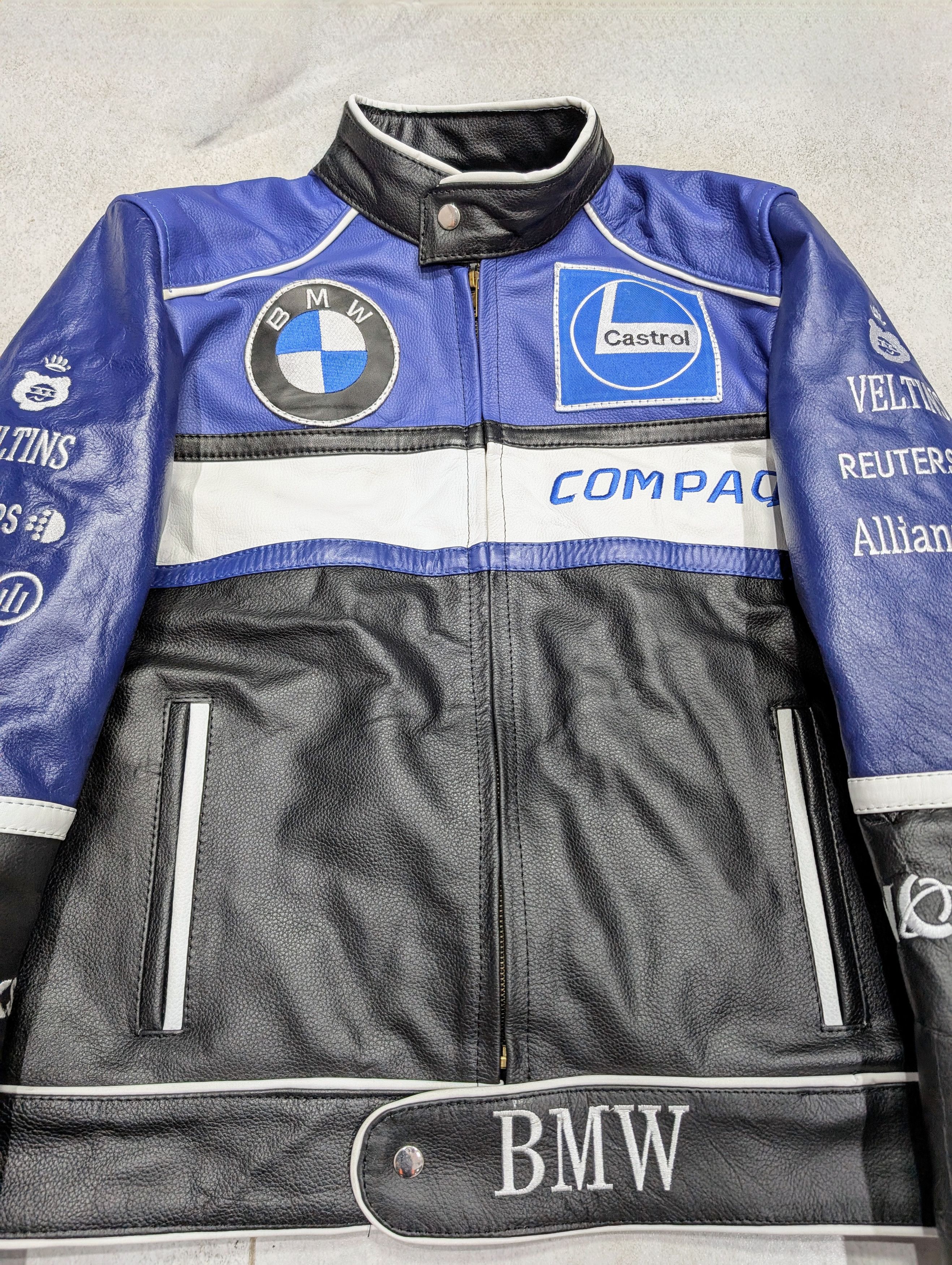 NASCAR 🔥BMW🔥 COMPAQ Racing Leather Jacket Streetwear Size US XL / EU 56 / 4 - 6 Thumbnail
