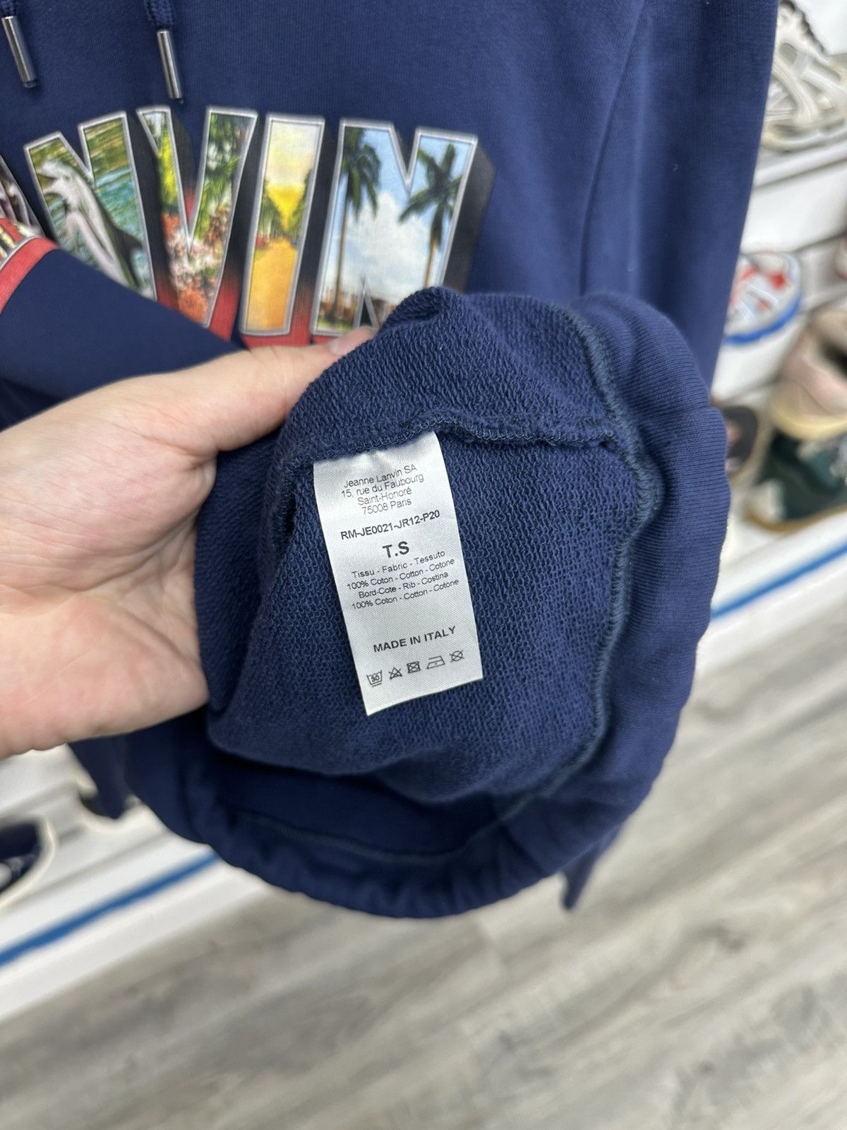 Lanvin Lanvin Hoodie Navy Blue Greetings From Lanvin Size US S / EU 44-46 / 1 - 4 Thumbnail