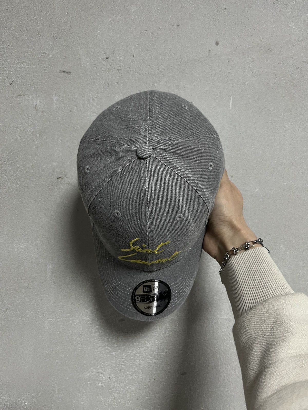 New Era × Saint Laurent Paris Rare Saint Laurent New Era Gray Slrd Exclusive Snapback Hats Size ONE SIZE - 5 Thumbnail