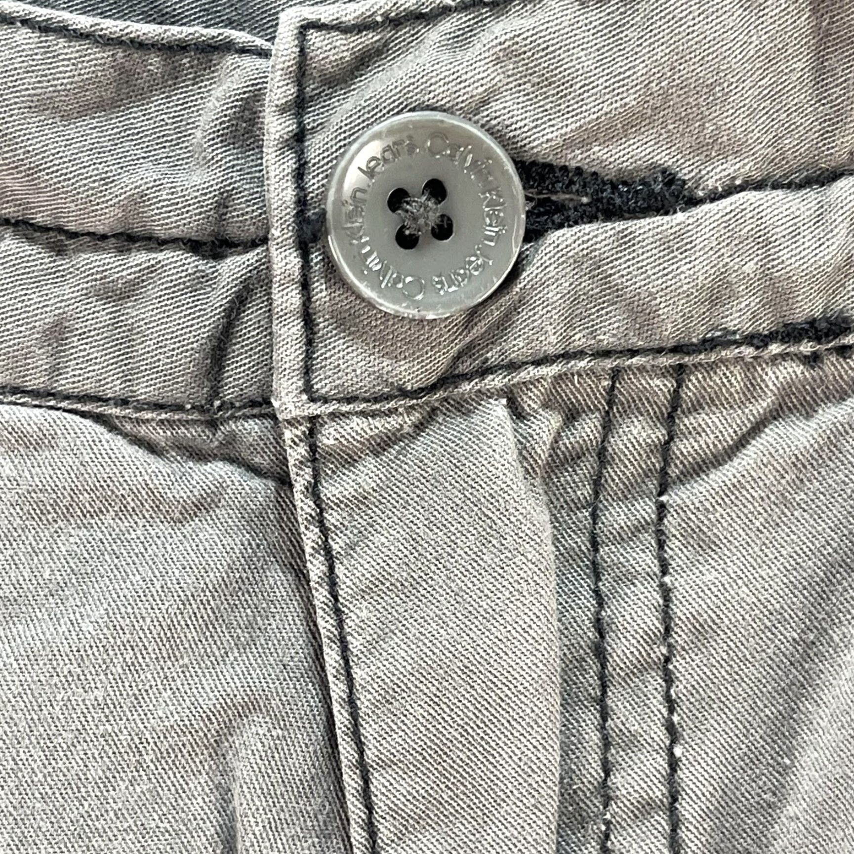 Vintage Calvin Klein Jeans Shorts Cargo Mens 29 Gray 100% Cotton Pockets Casual Summer Size US 29 - 3 Thumbnail