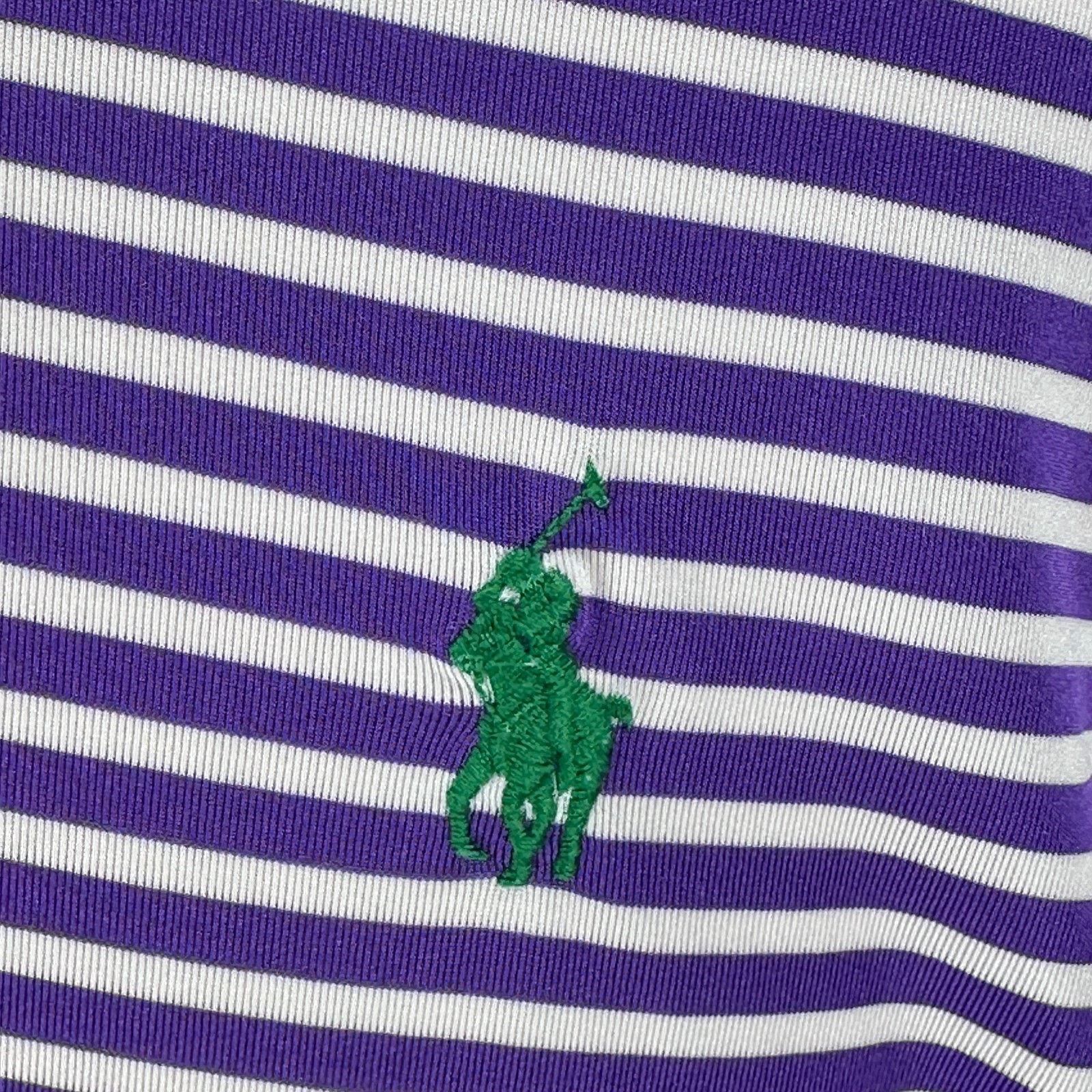 Polo Ralph Lauren Polo Ralph Lauren Performance Polo Shirt Men L Purple White Size US L / EU 52-54 / 3 - 3 Thumbnail