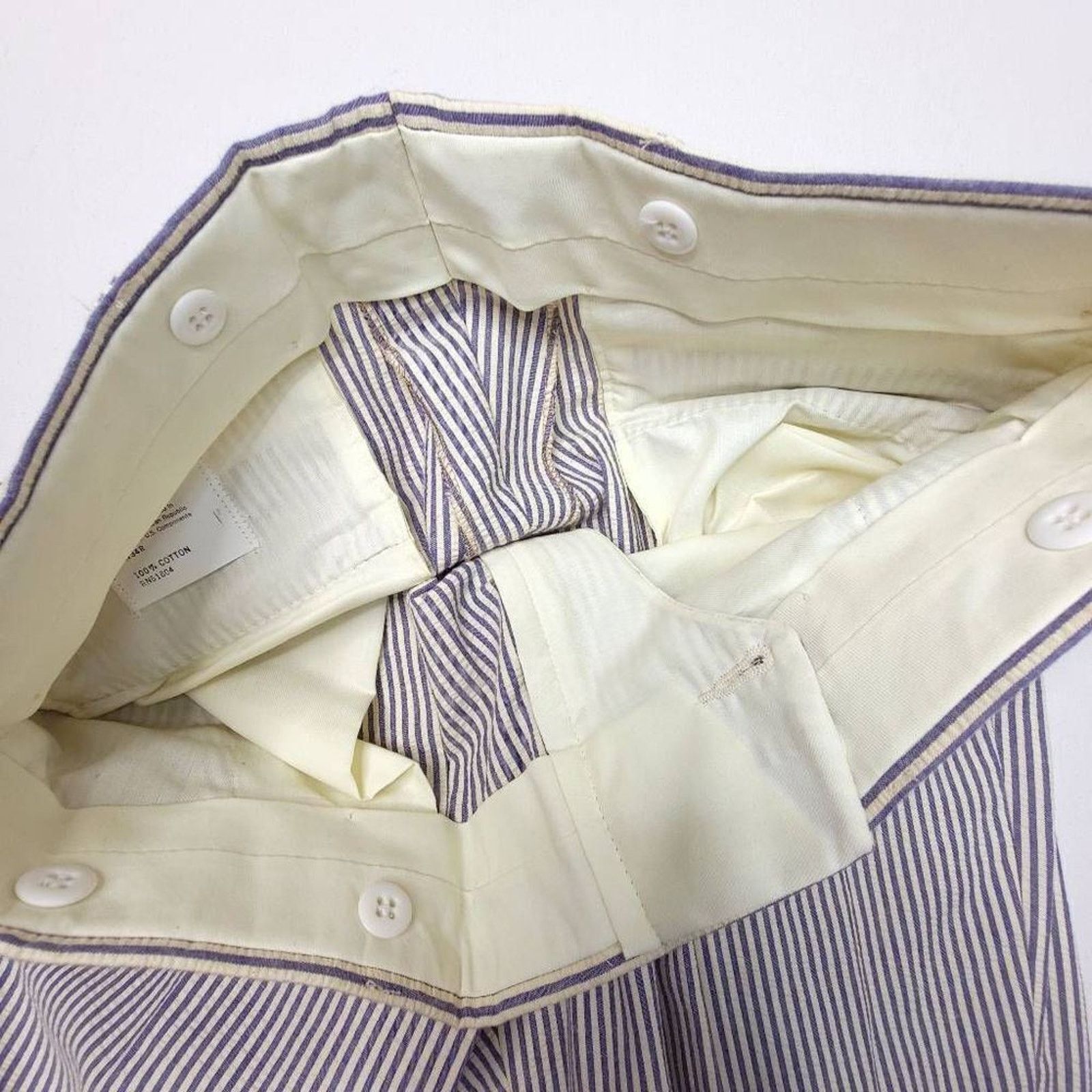 Other Vintage 80s Seersucker Pants Mens 34x28 USA Beach Pleated Size US 34 / EU 50 - 3 Thumbnail
