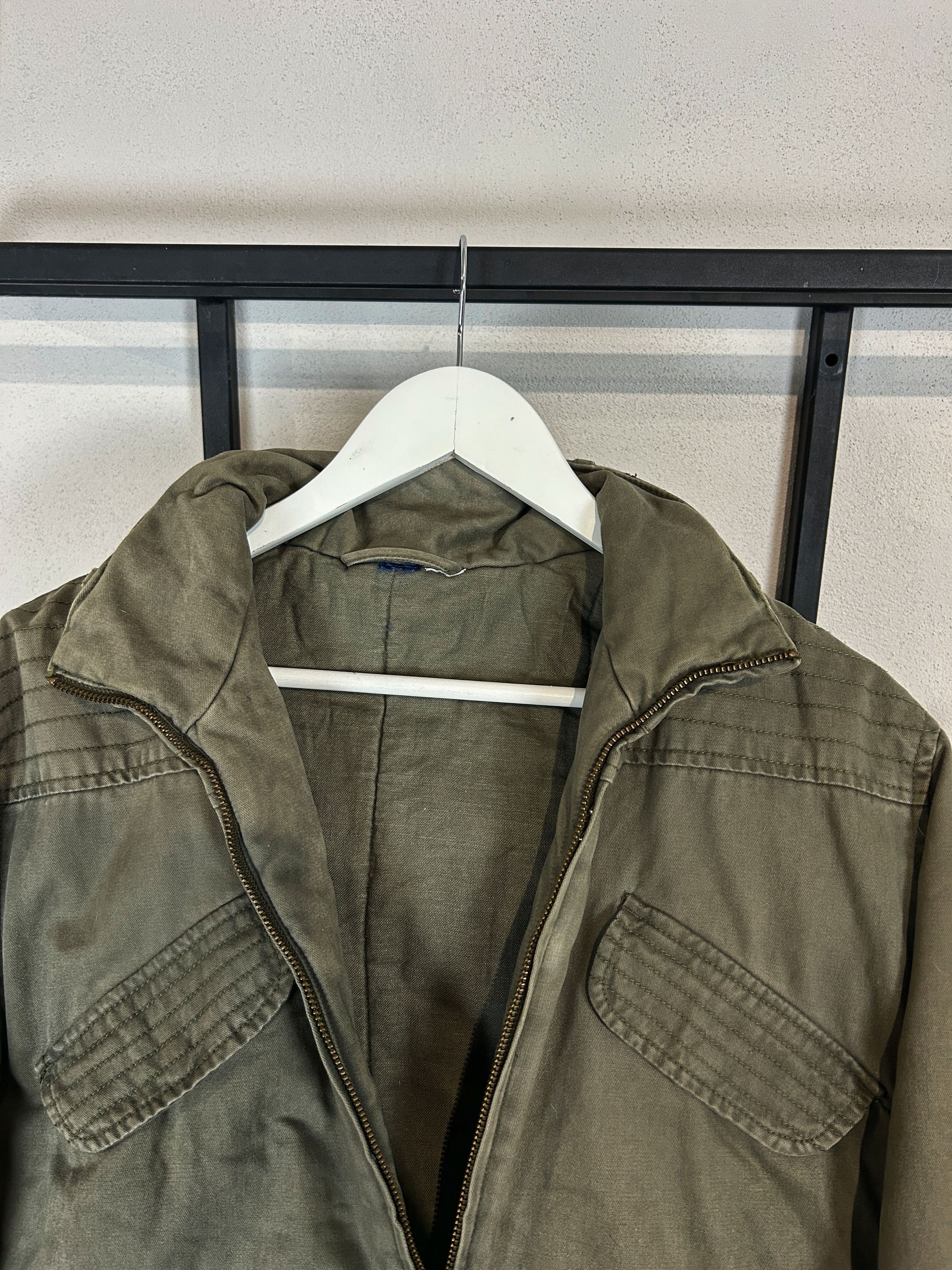 Japanese Brand VTG Olive Military Jacket Cropped Utility Y2K Minimal Fit Size US L / EU 52-54 / 3 - 6 Thumbnail