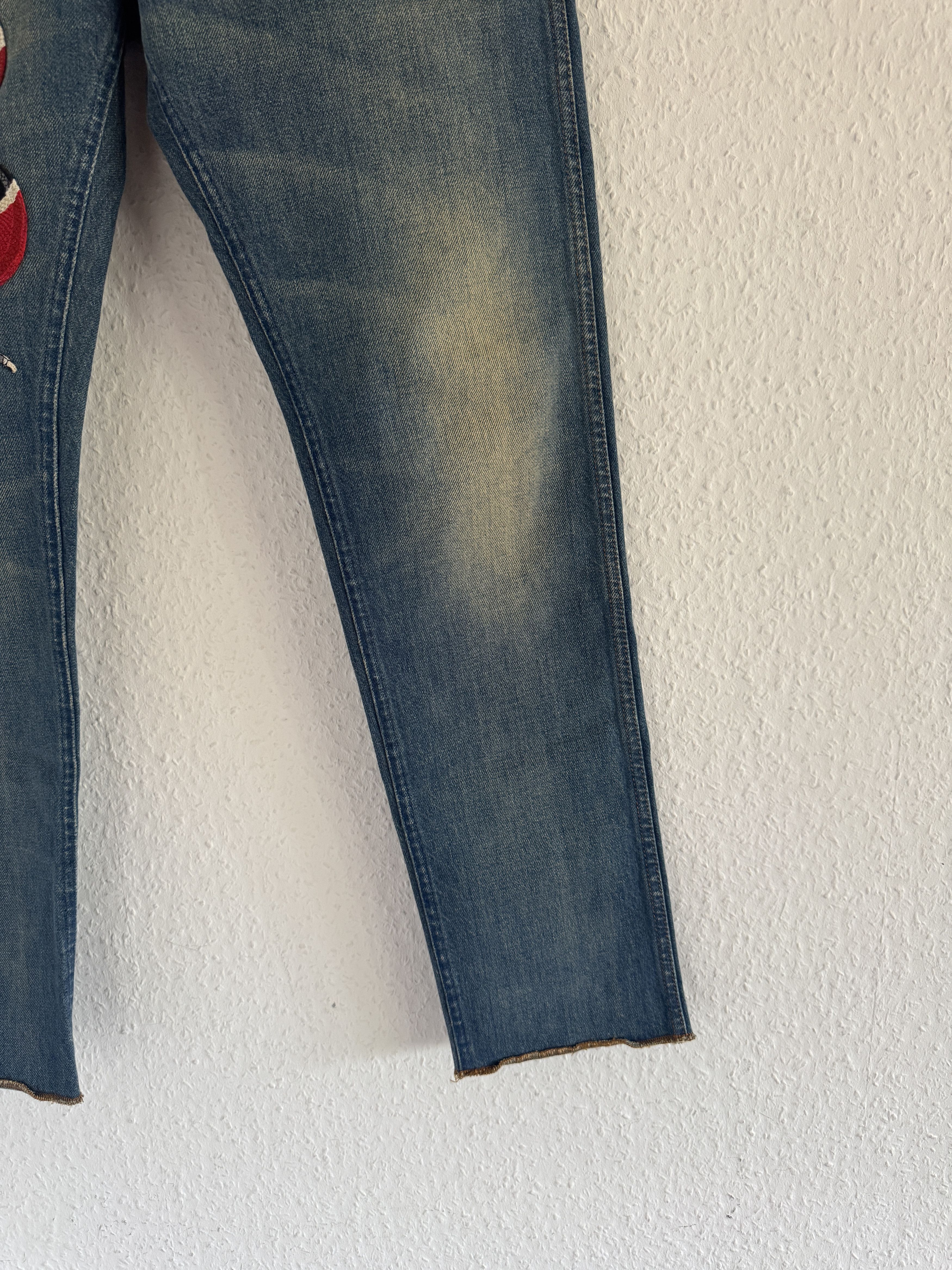 Gucci Snake Embroidered Denim Jeans Size US 31 - 3 Thumbnail