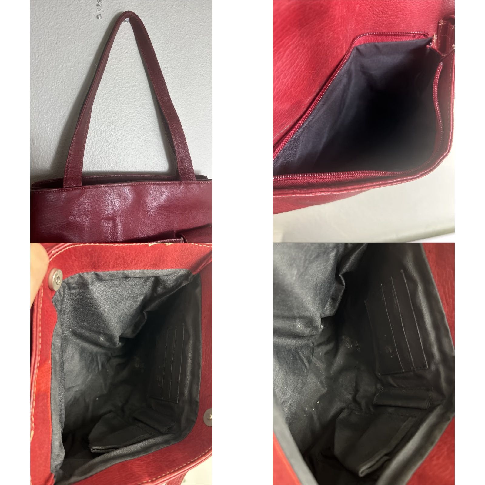 Wilson VINTAGE Wilson’s Leather Shoulder Bag Red Pebbled 13x11x3 Stains Women Pebbles Size ONE SIZE - 8 Thumbnail