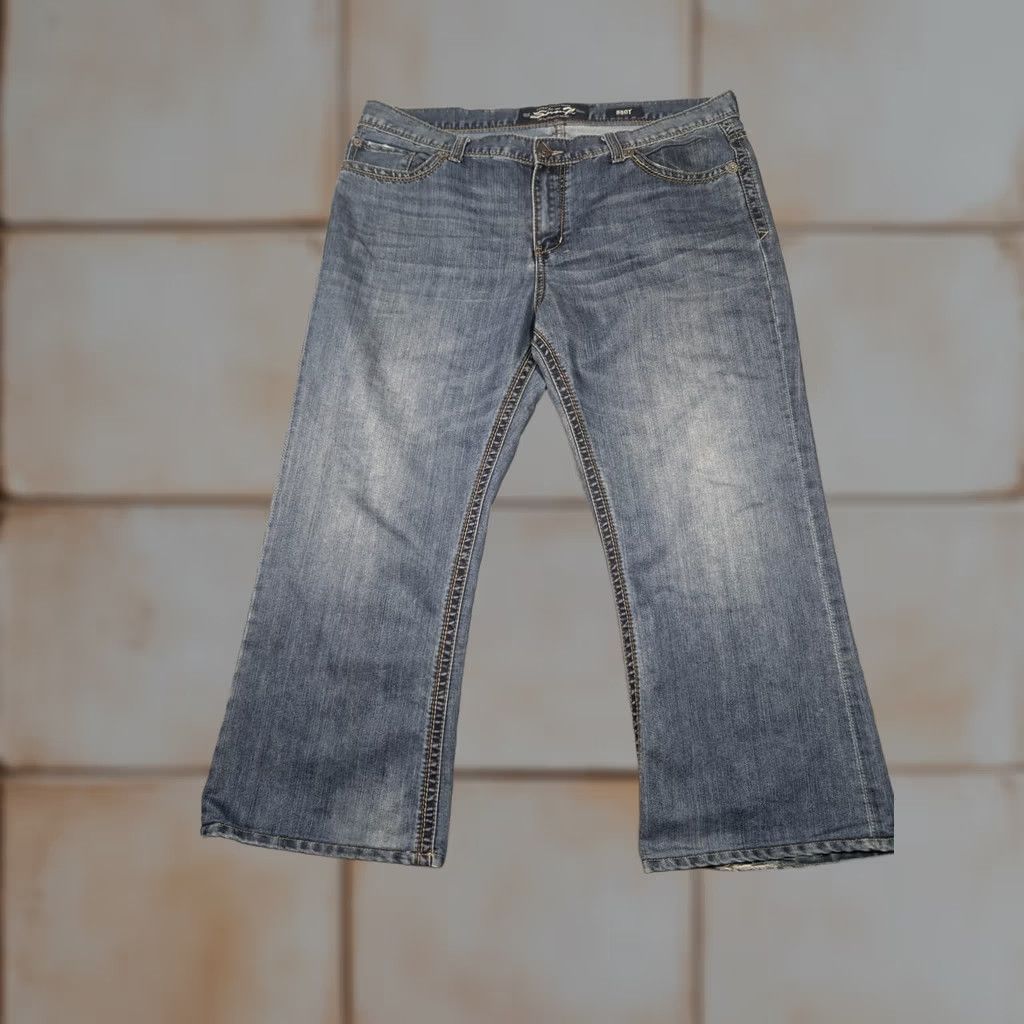 Vintage Seven7 Jeans Mens 40x32 Light Wash Blue Bootcut Denim Zip Fly Back Pockets Size US 40 / EU 56 - 1 Thumbnail