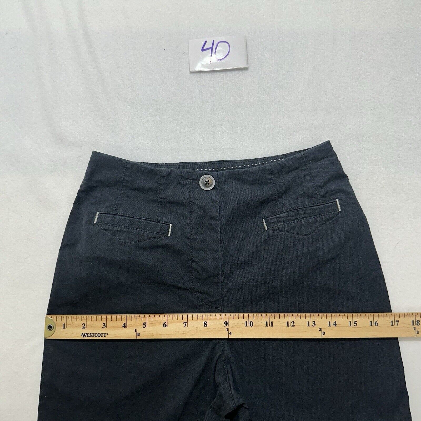 Anthropologie Maeve 2 Black High Rise Flat Front Chino Pants (25x27) Size 26" / US 2 / IT 38 - 9 Thumbnail