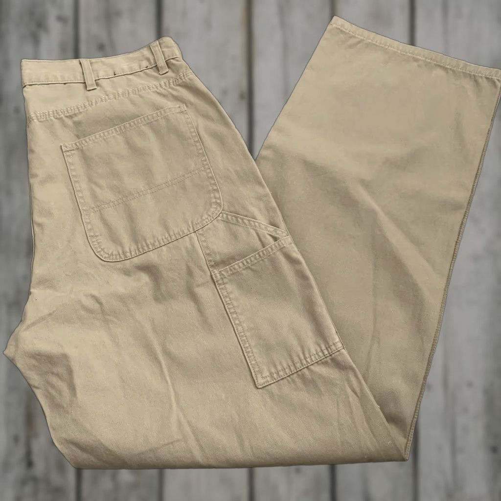 VINTAGE Gap Khakis Carpenter Pants Mens 36x34 Relaxed Fit Straight Deadstock Cotton NEW