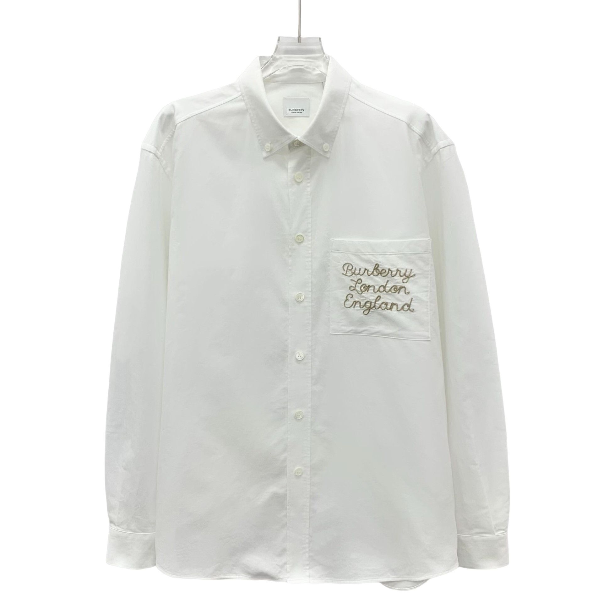 Burberry Burberry Embroidered Logo Pocket Shirt XL Size US XL / EU 56 / 4 - 1 Thumbnail