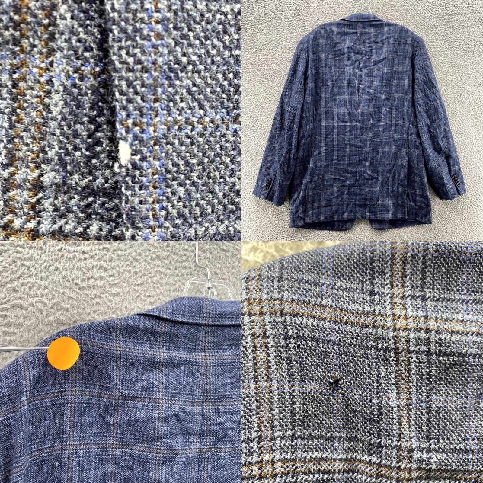 Nordstrom John W. Nordstrom Loro Piana Blazer 42L Blue Plaid Cashmere Modern Corpcore Mens Size 42R - 8 Thumbnail