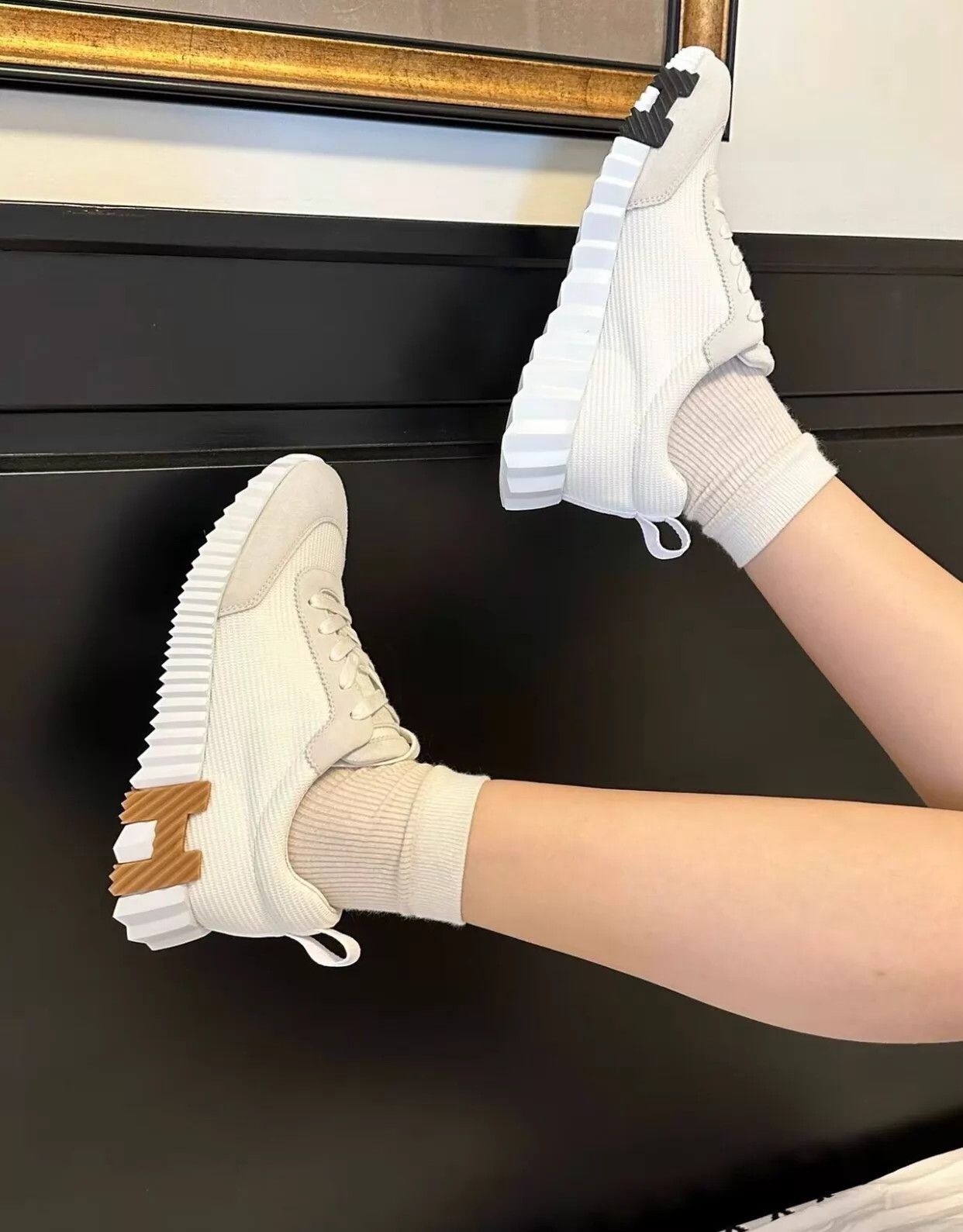 Hermes New Hermes Bouncing White Side H Logo Sneakers 39 Size US 8.5 / IT 38.5 - 2 Thumbnail